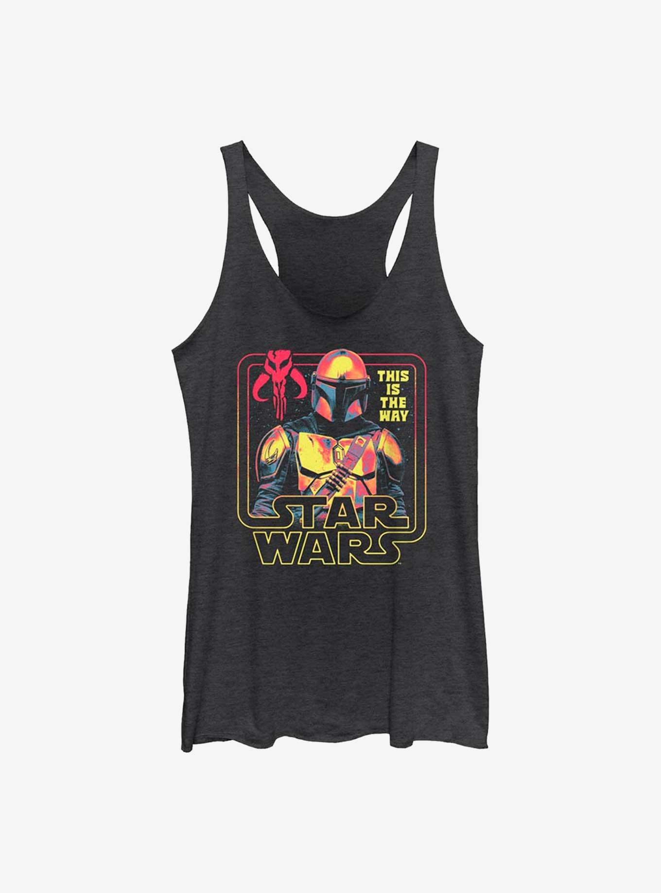 Star Wars The Mandalorian The Protector Womens Tank Top, BLK HTR, hi-res