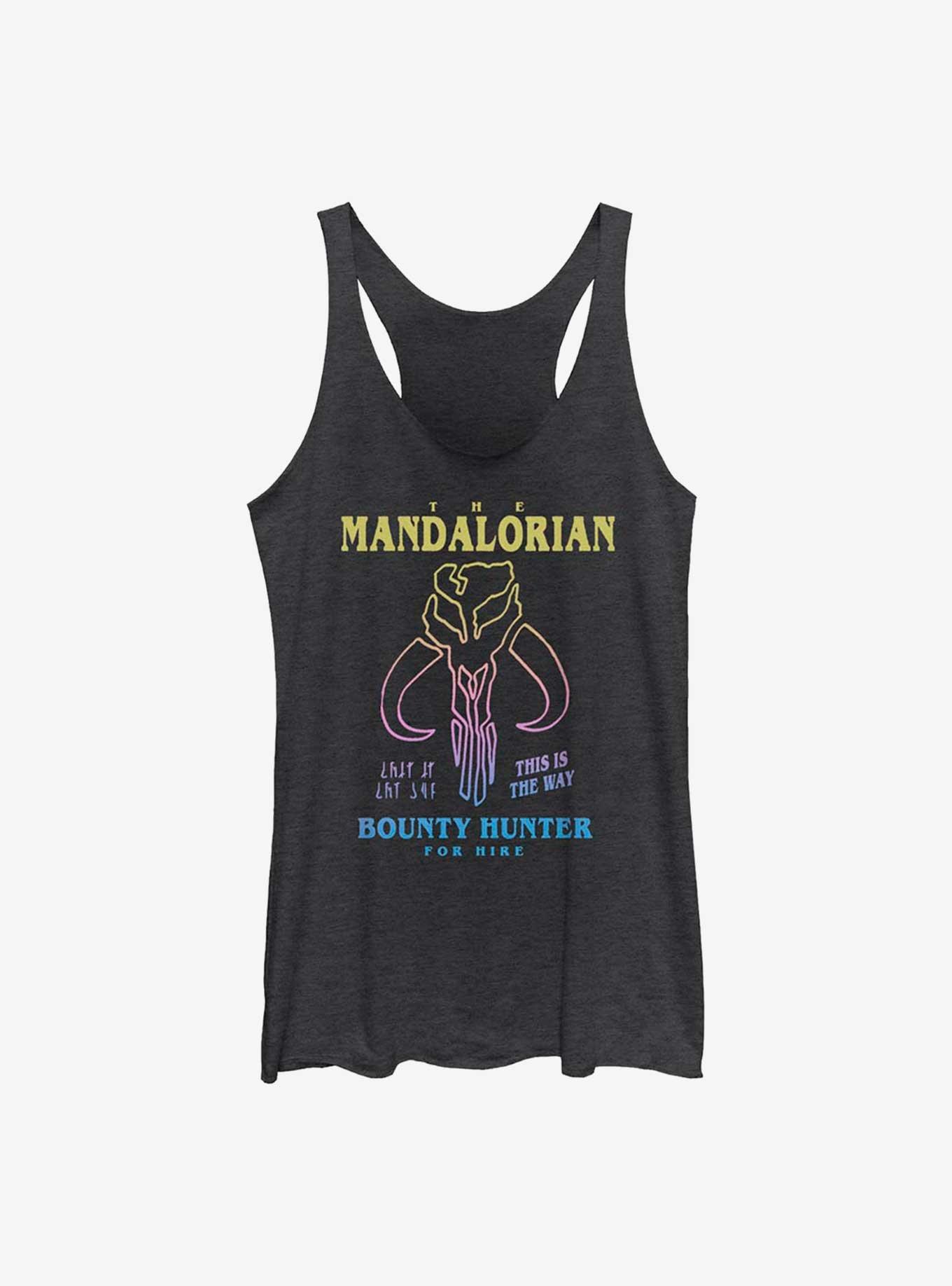 Star Wars The Mandalorian Symbol Drawn Womens Tank Top, BLK HTR, hi-res