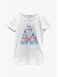 Star Wars The Mandalorian Americana Buddies Youth Girls T-Shirt, WHITE, hi-res