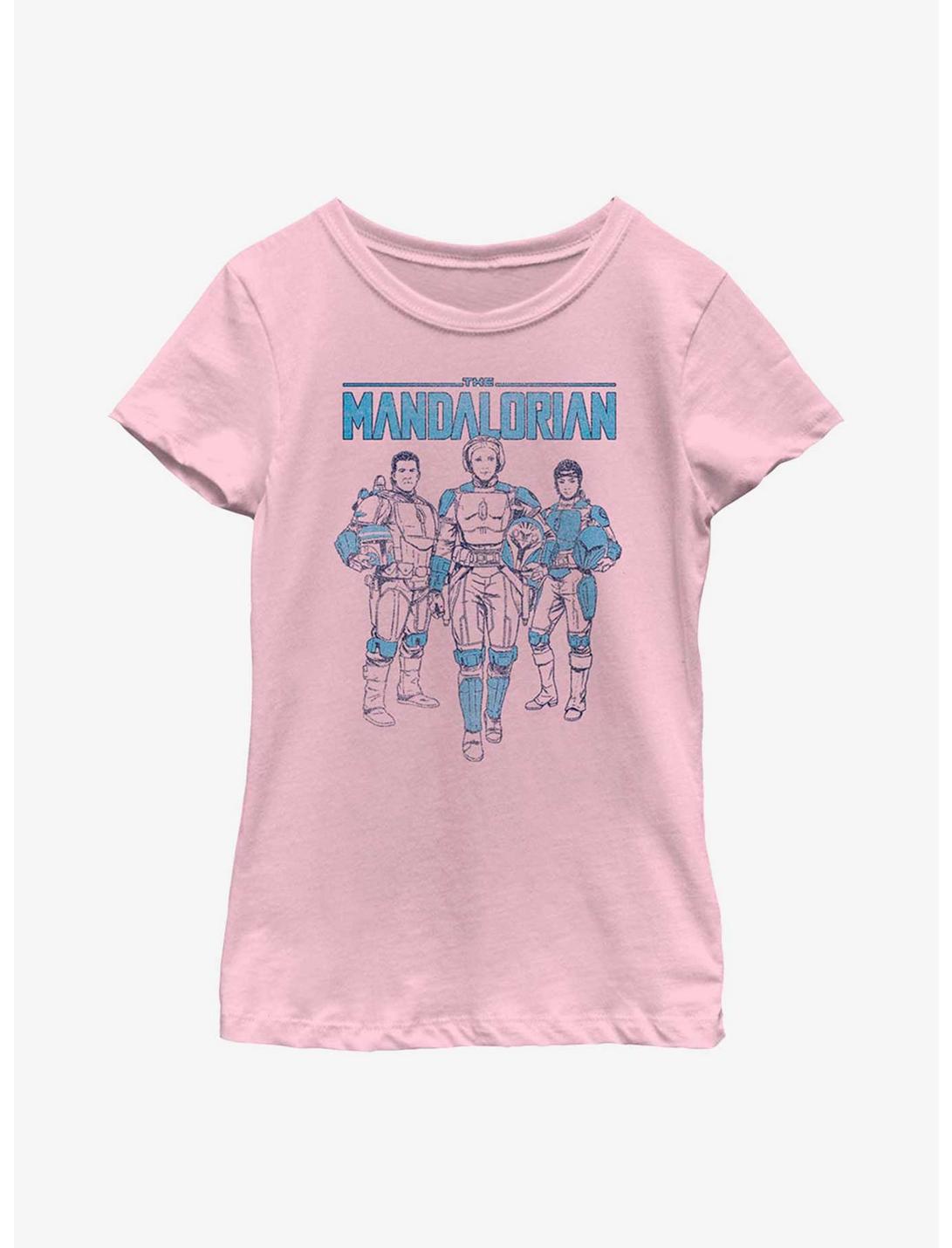 Star Wars The Mandalorian Blue Crew Super Vintage Youth Girls T-Shirt, PINK, hi-res