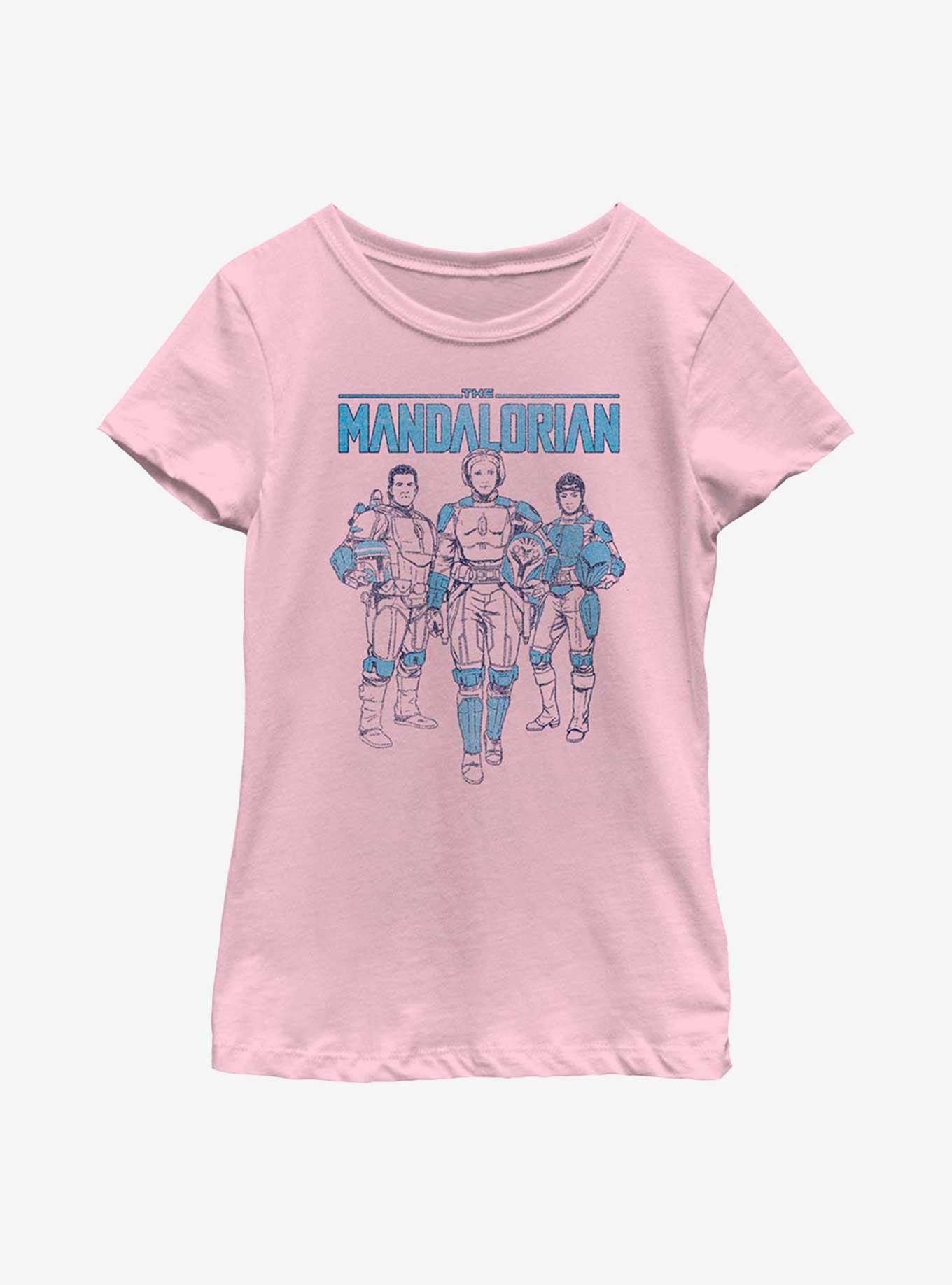 Star Wars The Mandalorian Blue Crew Super Vintage Youth Girls T-Shirt, , hi-res