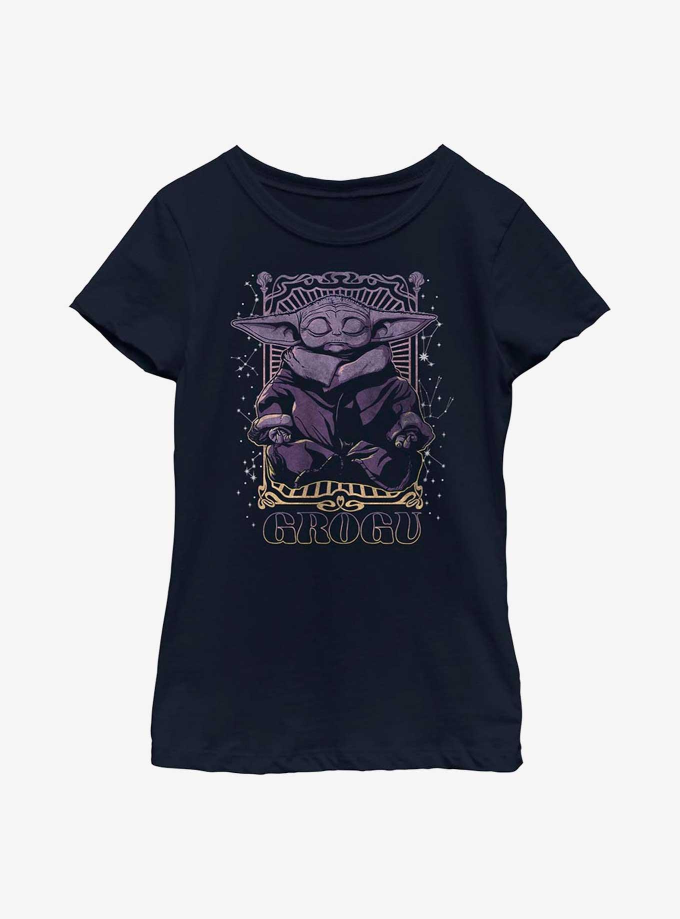 Star Wars The Mandalorian The Child Meditation Youth Girls T-Shirt, NAVY, hi-res