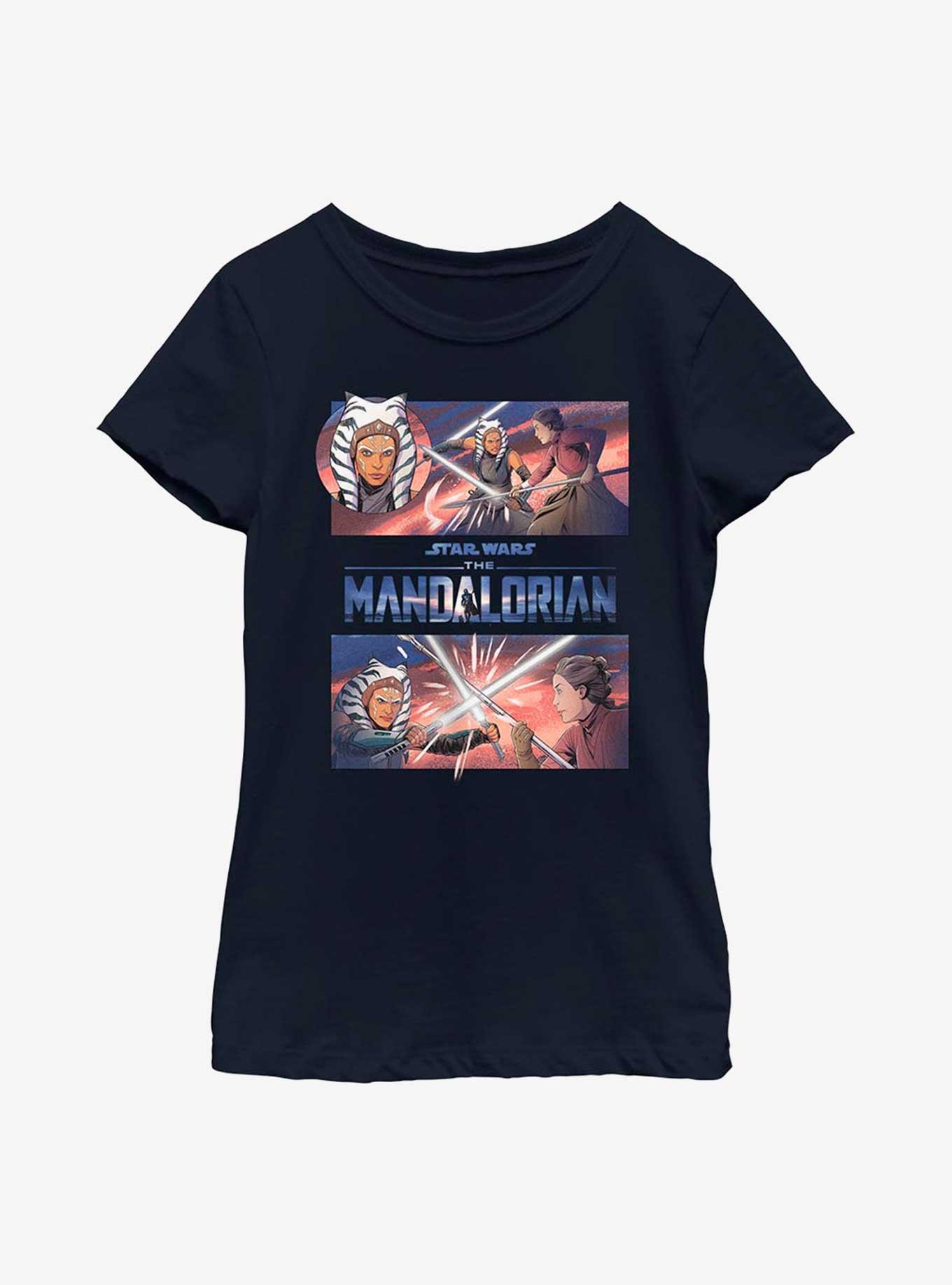 Star Wars The Mandalorian Clash With Ahsoka Youth Girls T-Shirt, , hi-res