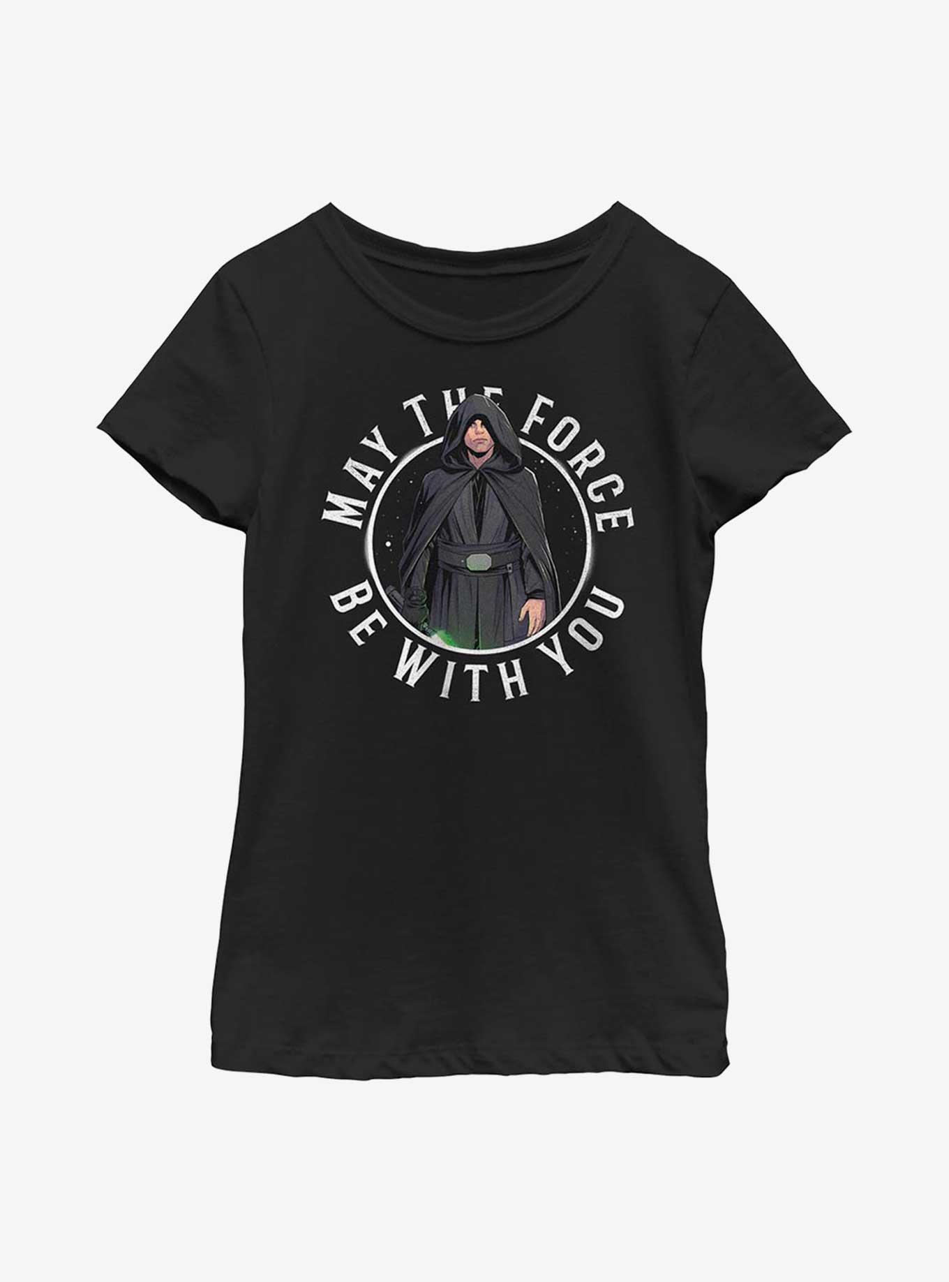 Star Wars The Mandalorian Looking Scary Luke Youth Girls T-Shirt, BLACK, hi-res