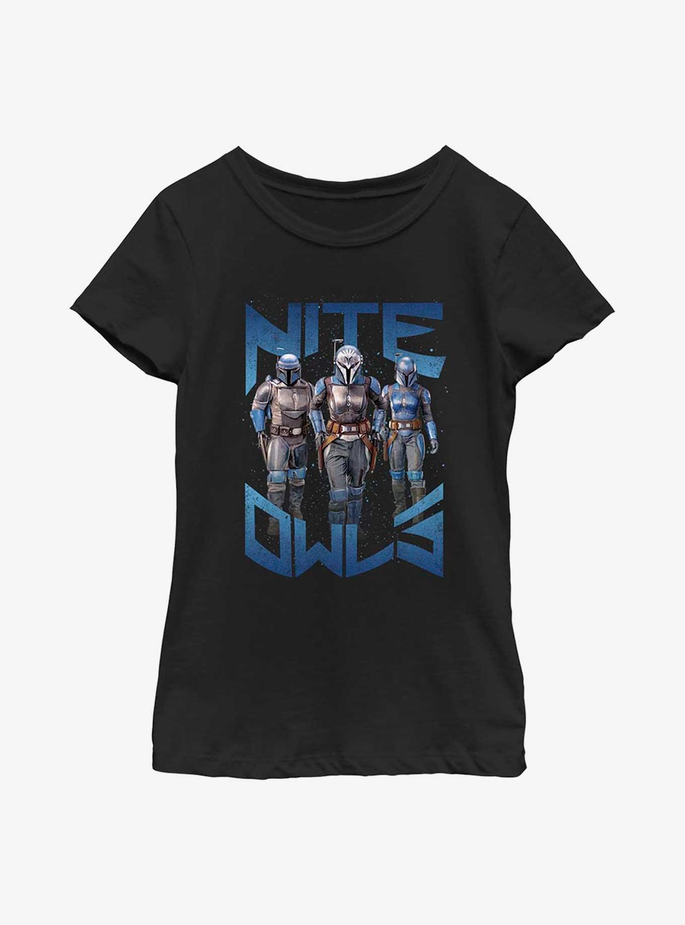 Star Wars The Mandalorian Nite Owl Youth Girls T-Shirt, BLACK, hi-res