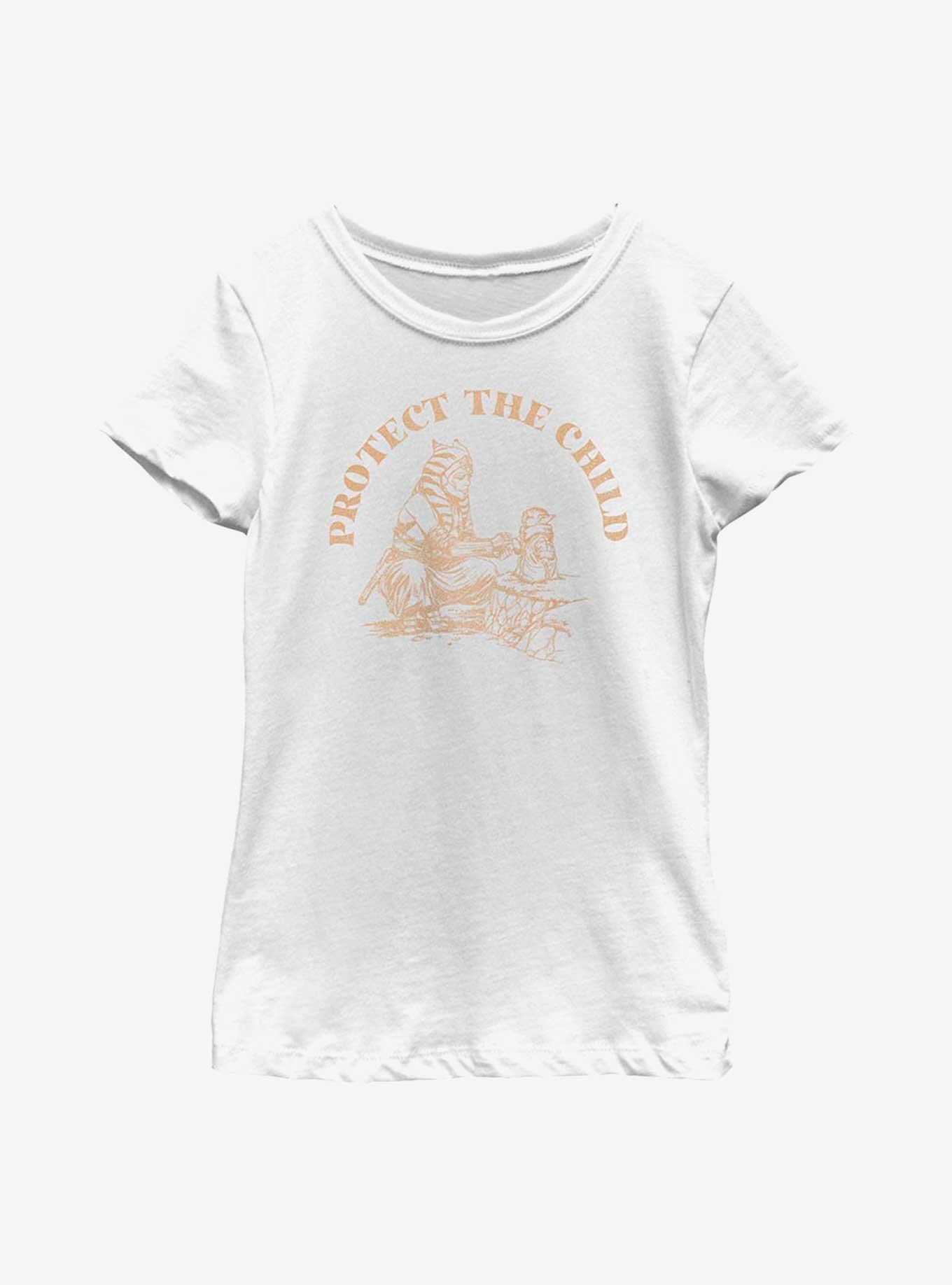 Star Wars The Mandalorian Protect The Child Youth Girls T-Shirt, WHITE, hi-res