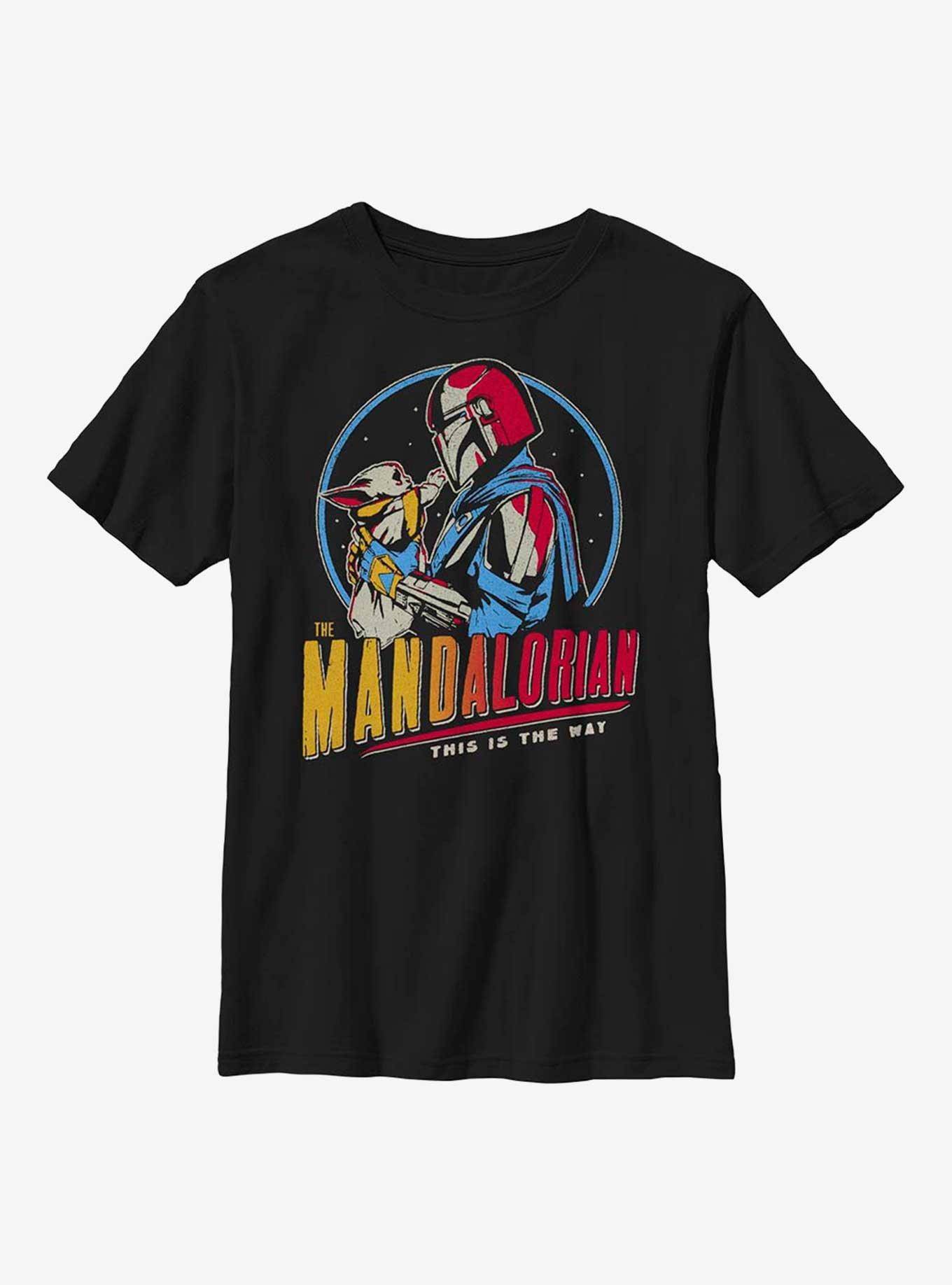 Star Wars The Mandalorian Dark Rainbow Youth T-Shirt, BLACK, hi-res