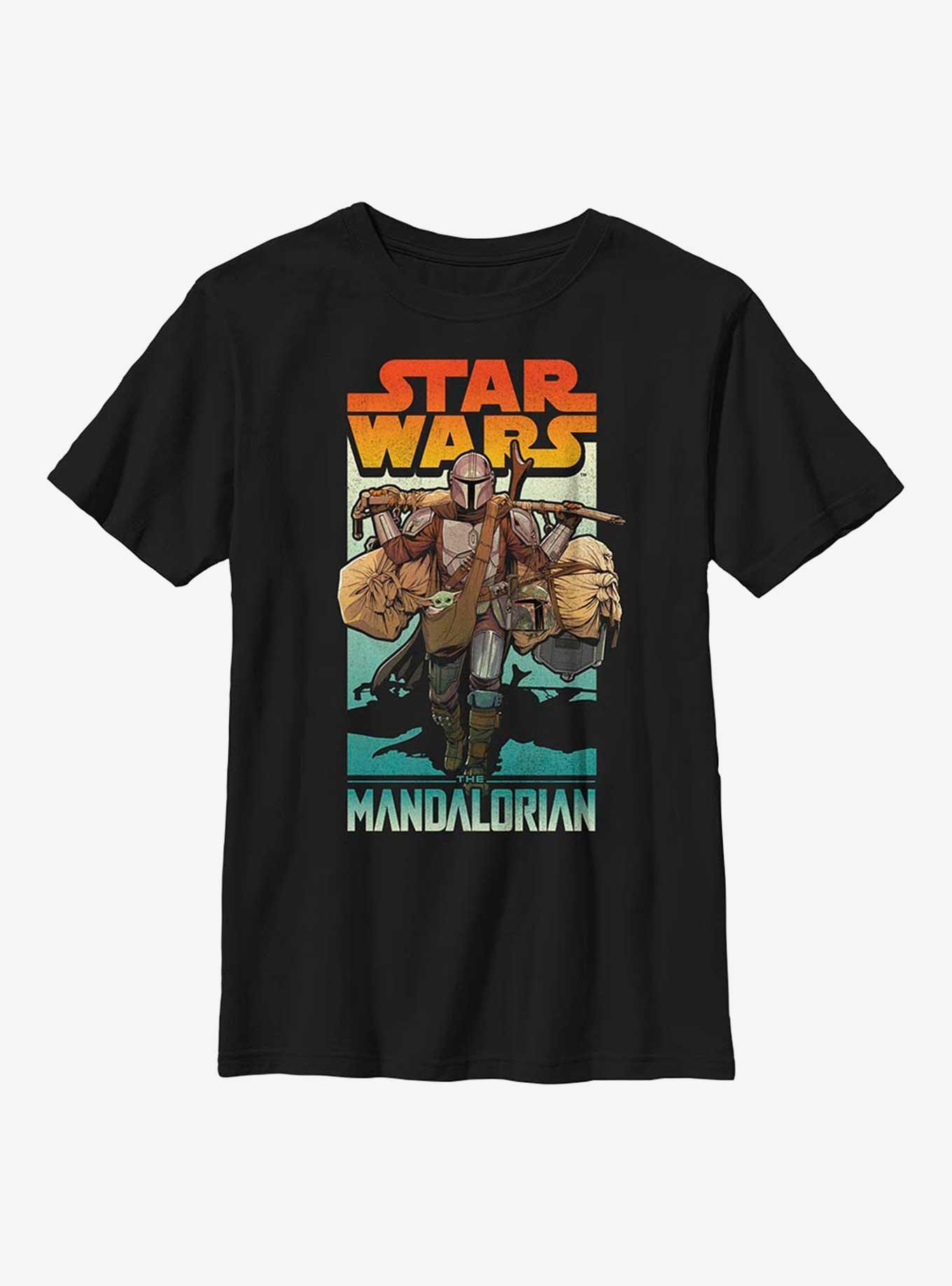 Star Wars The Mandalorian On Foot Youth T-Shirt, BLACK, hi-res