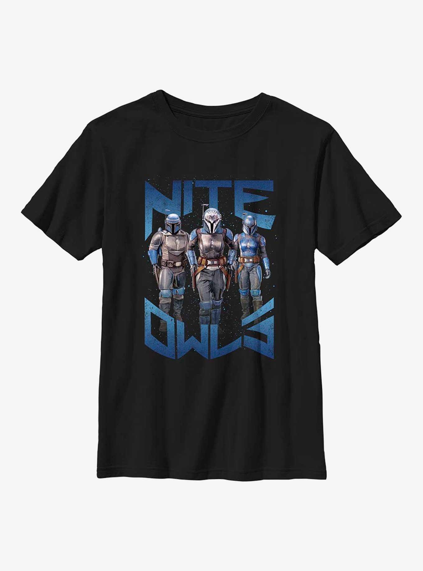 Star Wars The Mandalorian Nite Owl Youth T-Shirt, BLACK, hi-res