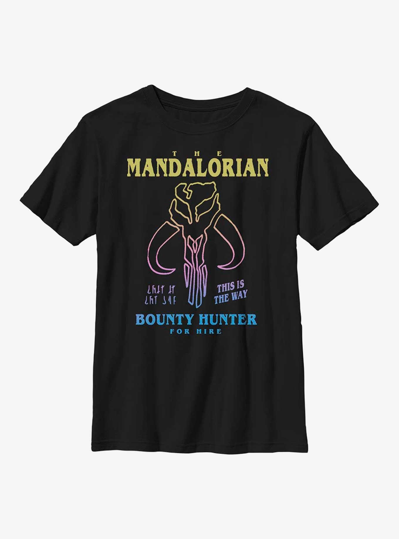 Star Wars The Mandalorian Symbol Drawn Youth T-Shirt, BLACK, hi-res