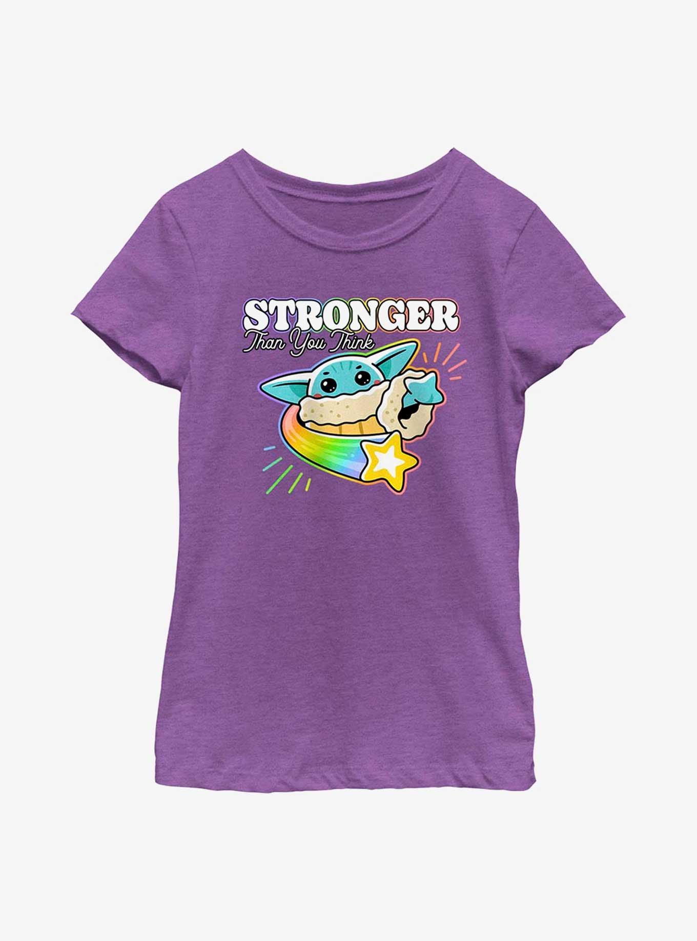 Star Wars The Mandalorian Stronger Than You Think Youth Girls T-Shirt, PURPLE BERRY, hi-res