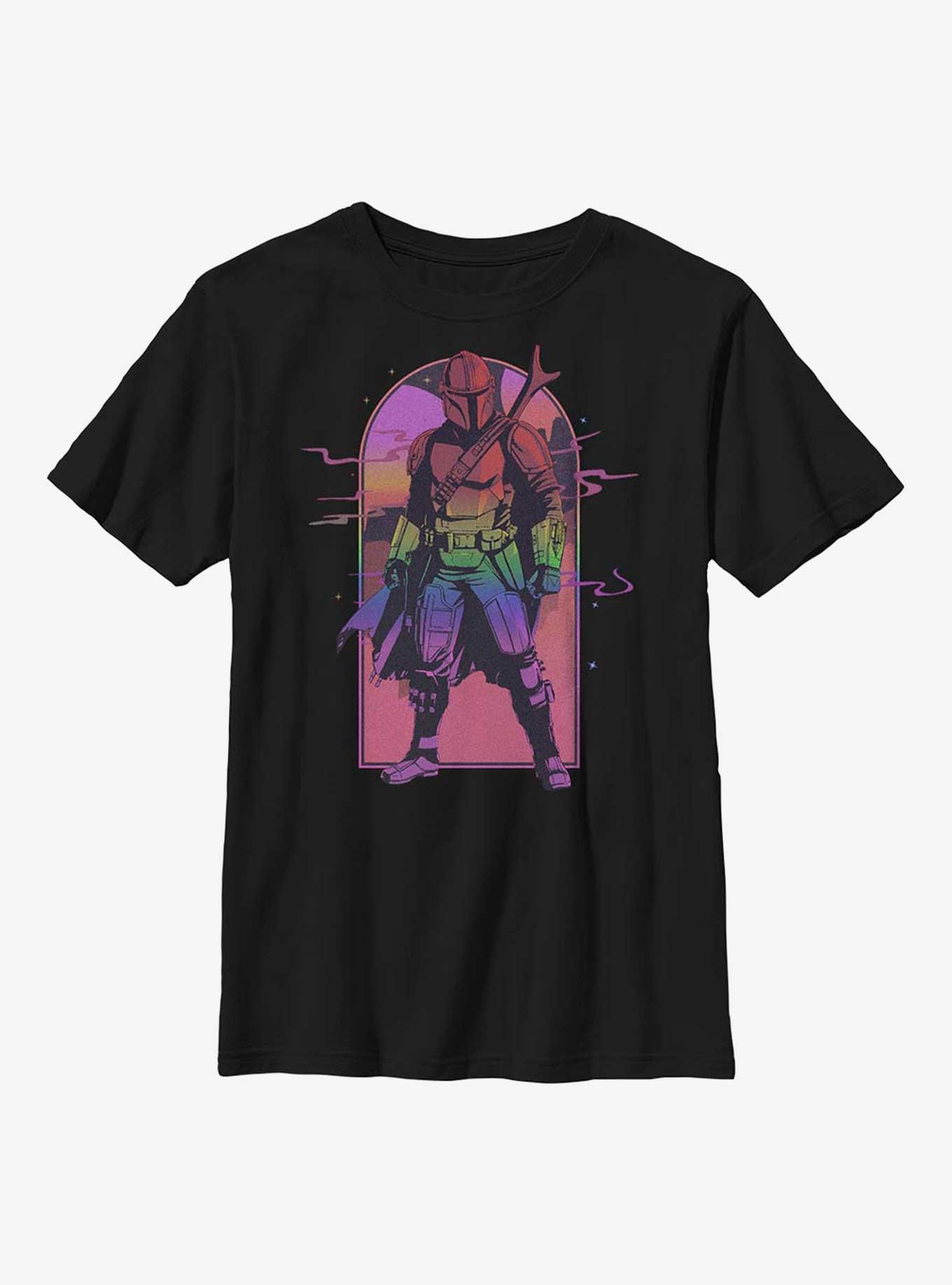 Star Wars The Mandalorian Sunset Spectacular Youth T-Shirt, BLACK, hi-res