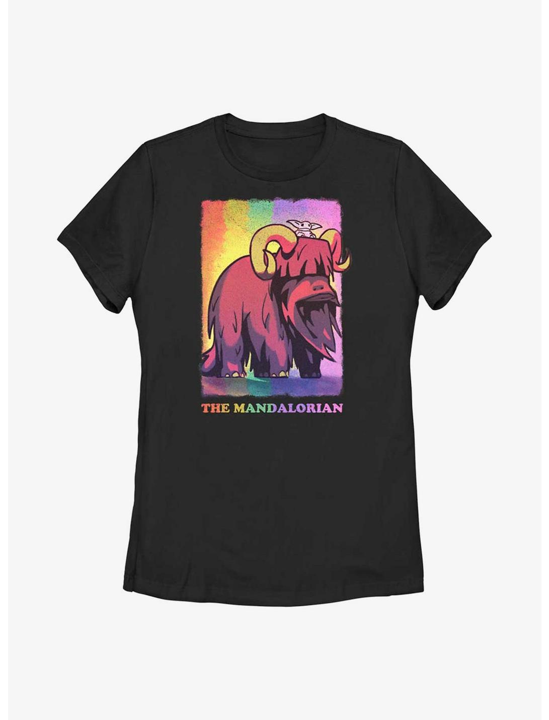 Star Wars The Mandalorian Bantha Ride Pride Womens T-Shirt, BLACK, hi-res
