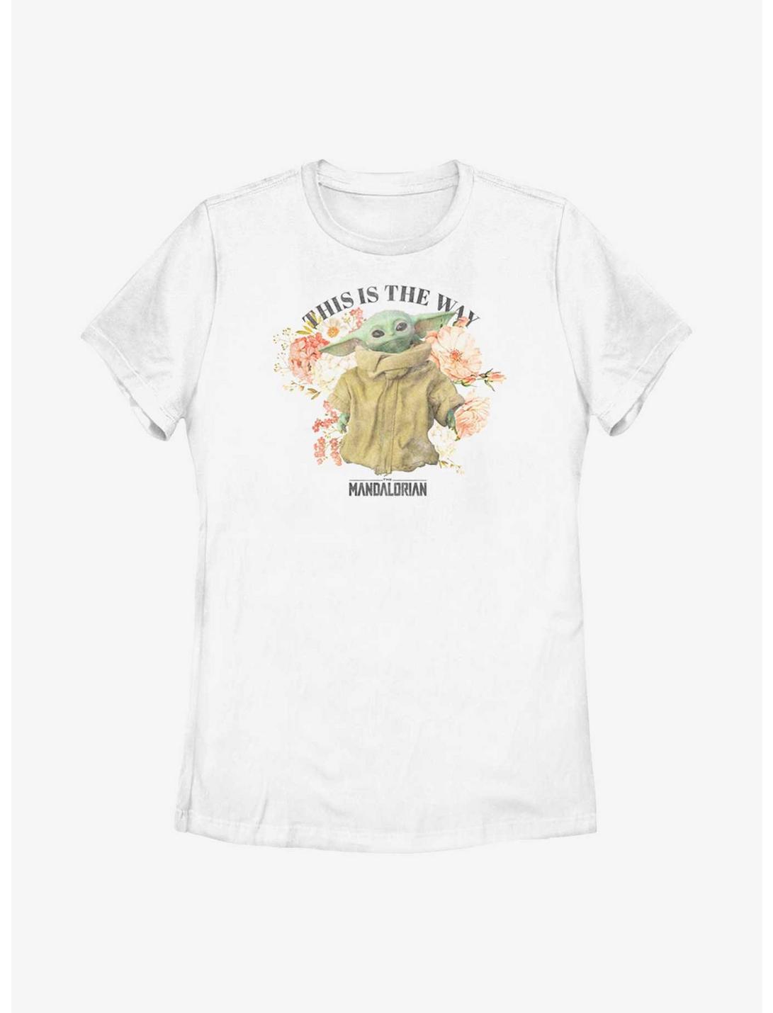 Star Wars The Mandalorian Floral The Child Womens T-Shirt, WHITE, hi-res