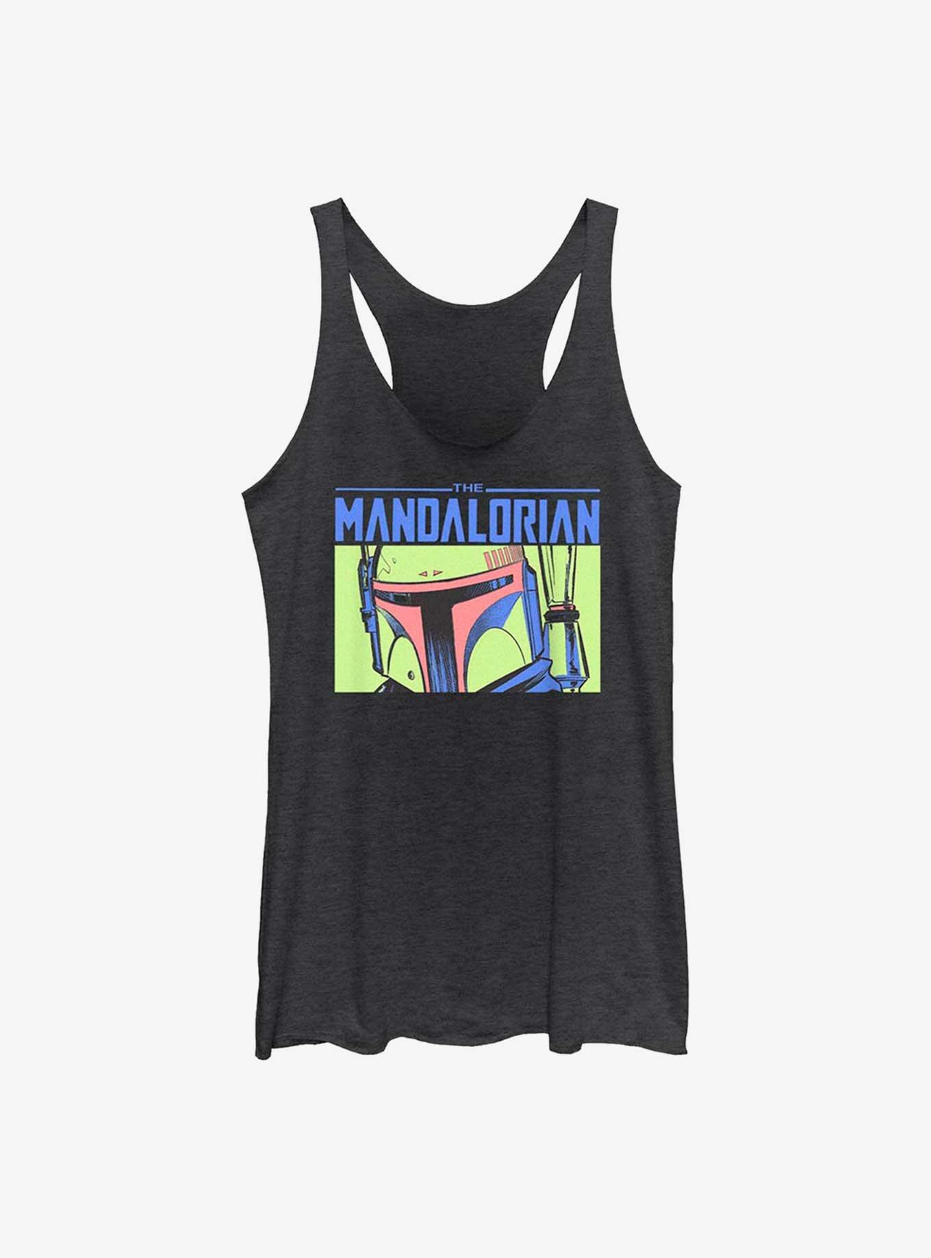 Star Wars The Mandalorian Boba Closeup Womens Tank Top, BLK HTR, hi-res