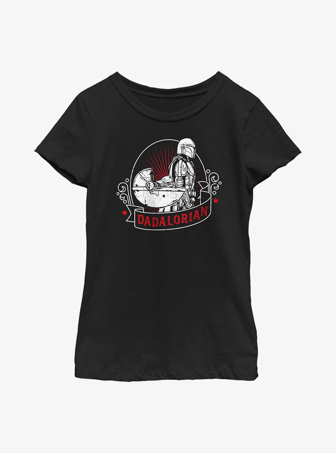 Star Wars The Mandalorian Badge Youth Girls T-Shirt, BLACK, hi-res