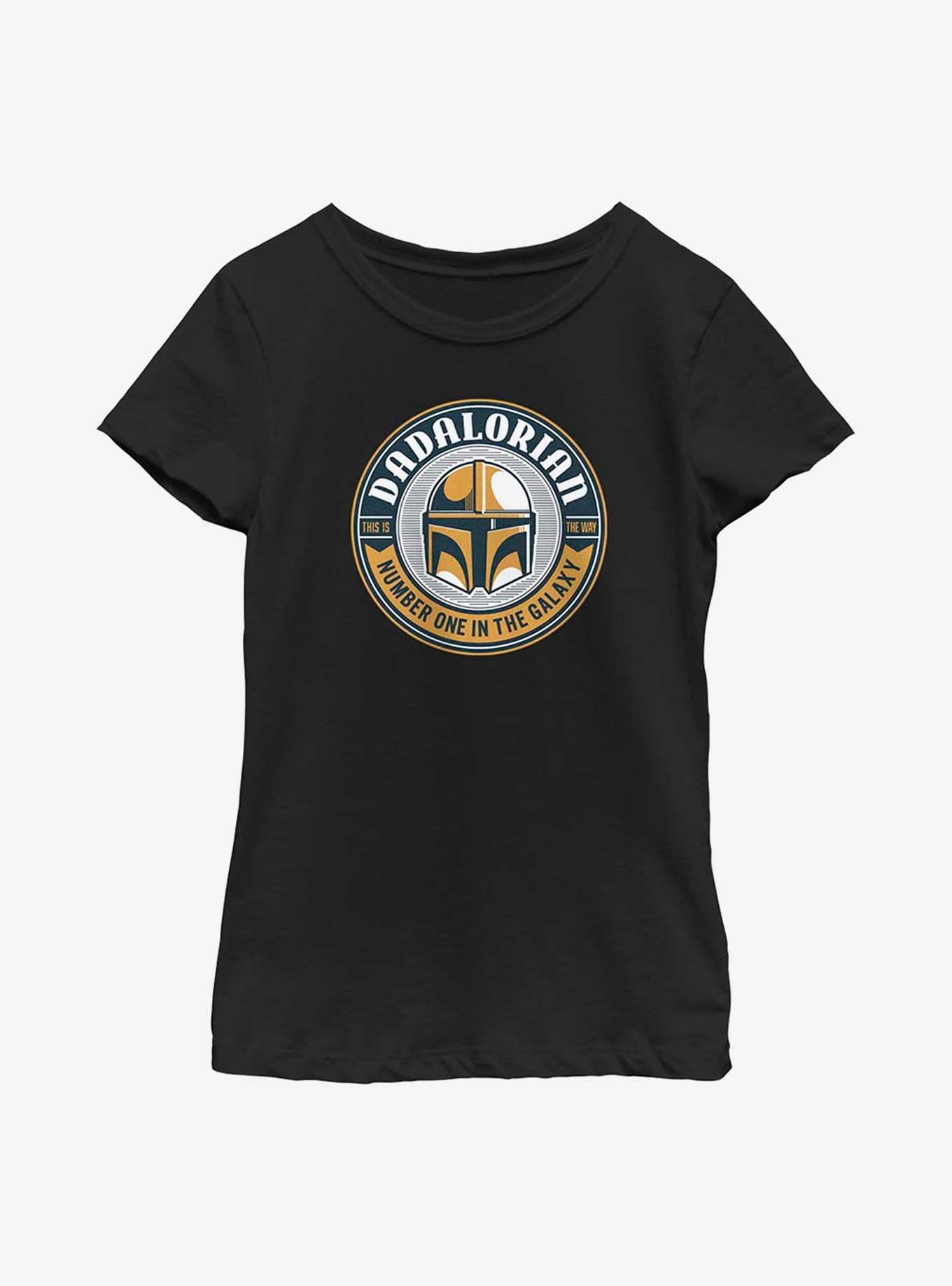 Star Wars The Mandalorian Cup Sticker Youth Girls T-Shirt, BLACK, hi-res