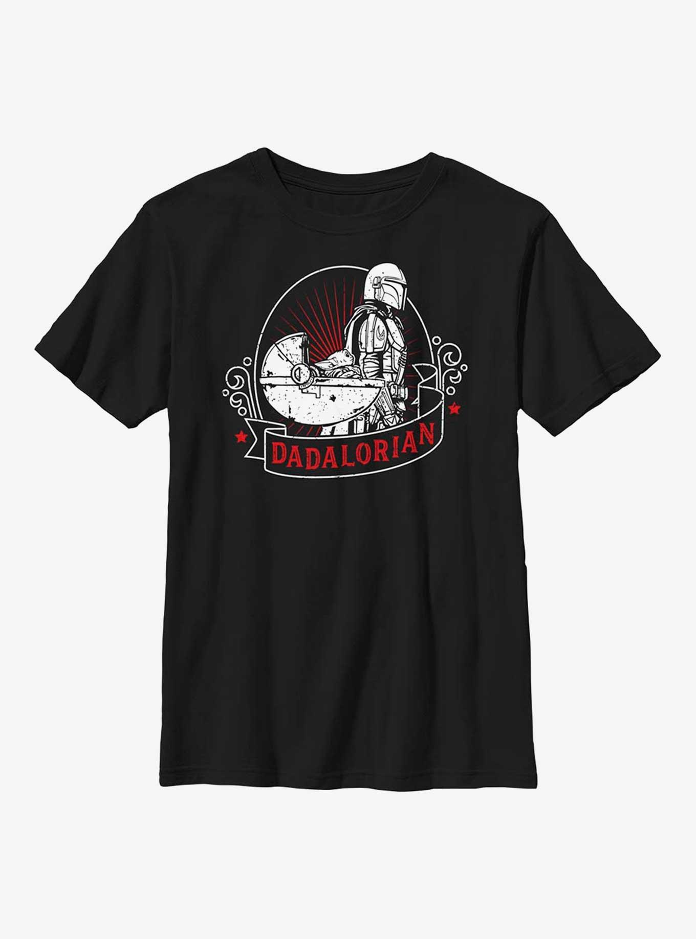 Star Wars The Mandalorian Badge Youth T-Shirt, BLACK, hi-res