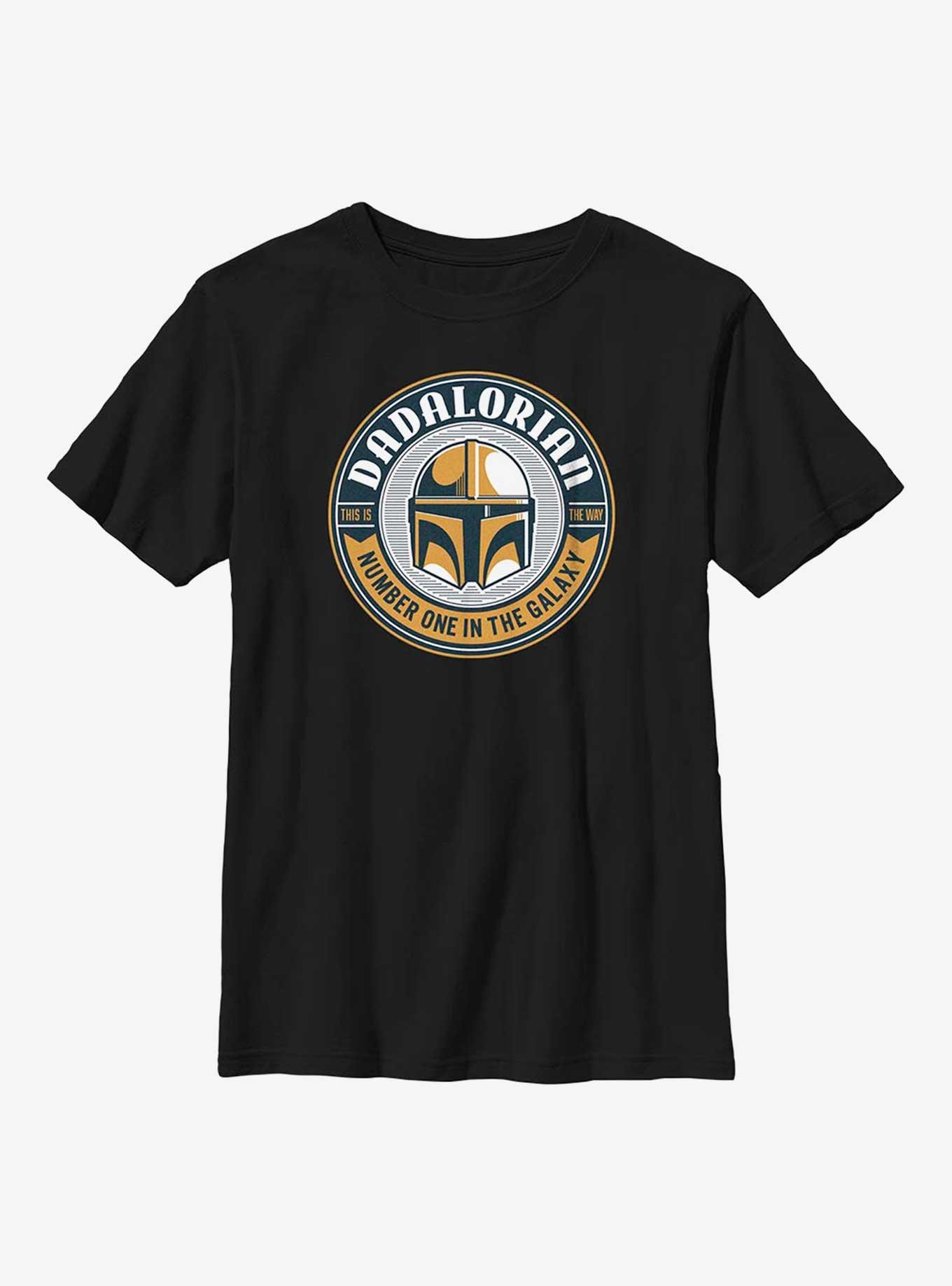 Star Wars The Mandalorian Cup Sticker Youth T-Shirt, BLACK, hi-res