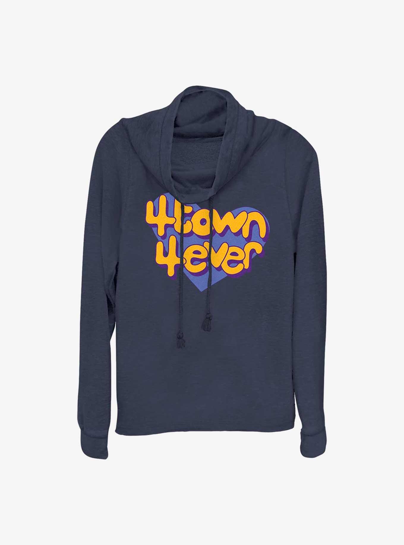 Disney Pixar Turning Red 4Town 4Ever Cowl Neck Long-Sleeve Top, NAVY, hi-res