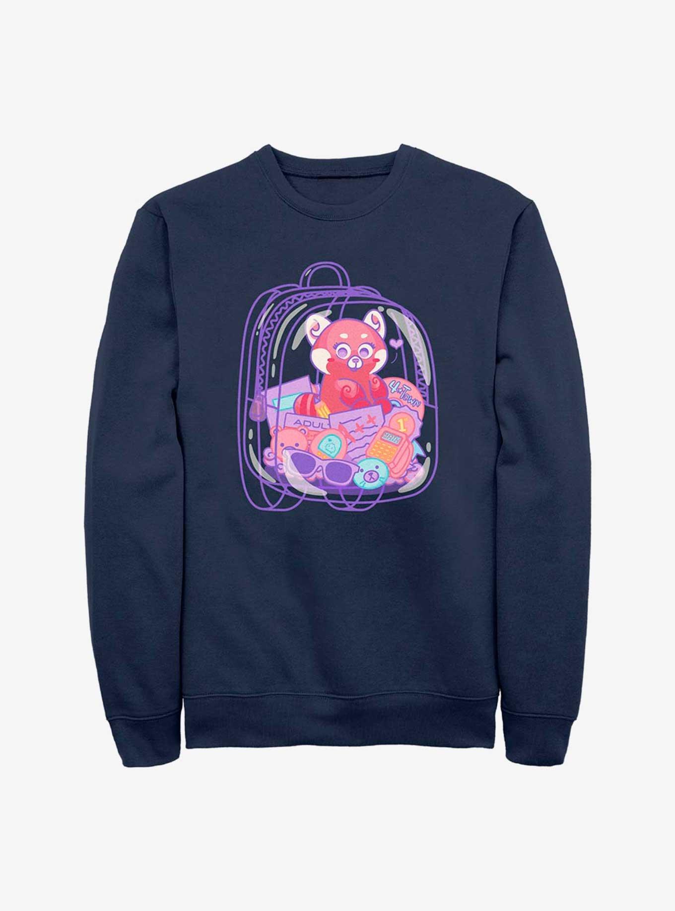 Disney Pixar Turning Red Panda Backpack Sweatshirt, NAVY, hi-res