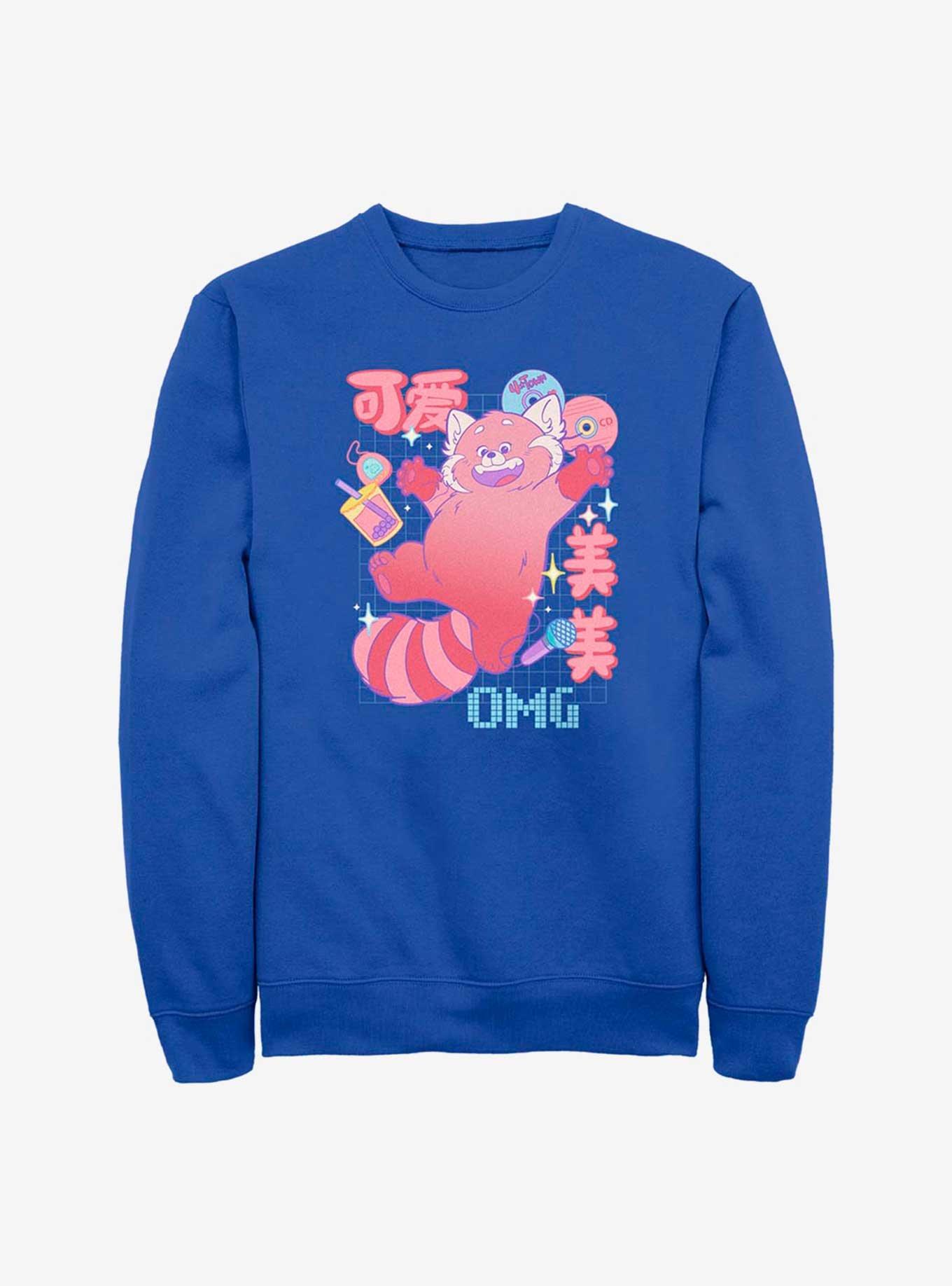 Disney Pixar Turning Red Panda Omg Sweatshirt BLUE Hot Topic