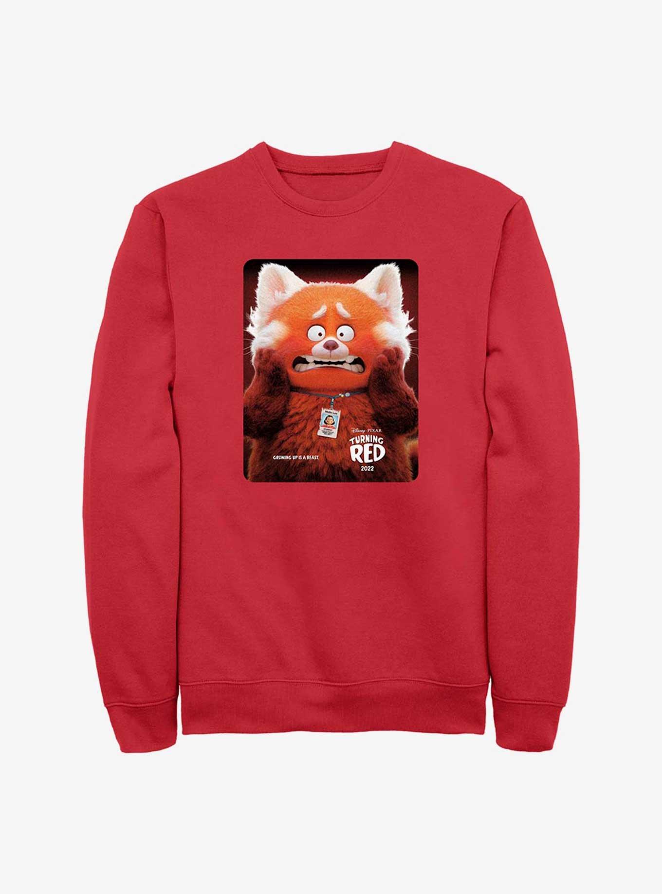 Disney Pixar Turning Red Panda Poster Sweatshirt, RED, hi-res