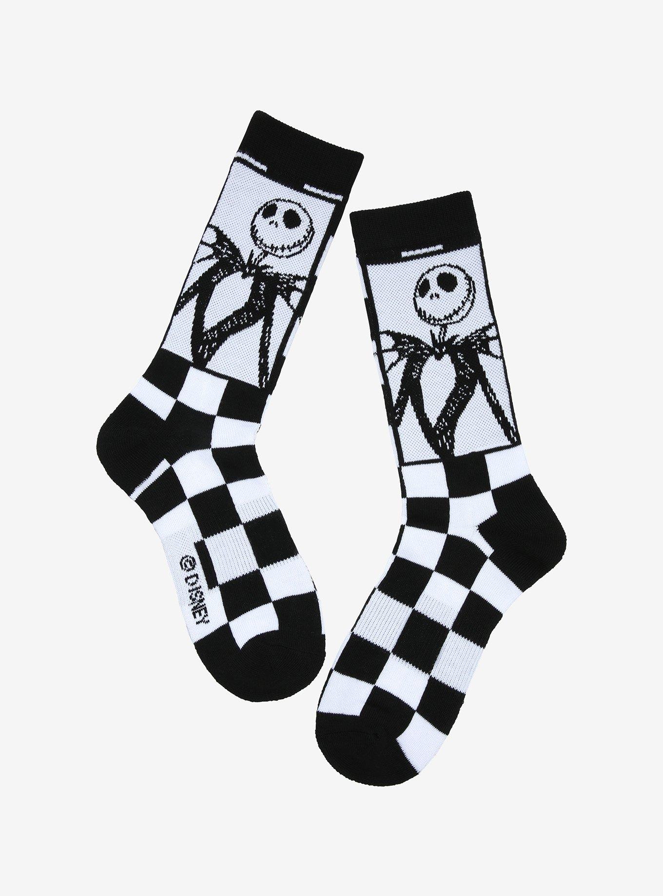 The Nightmare Before Christmas Jack Checkered Crew Socks, , hi-res