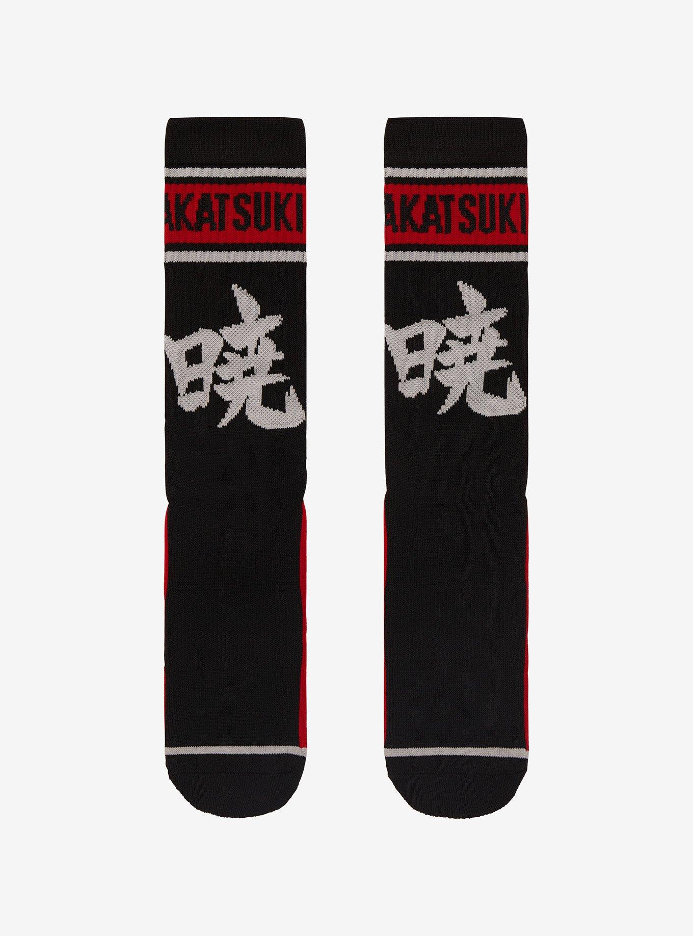 Naruto Shippuden Akatsuki Name Clouds Crew Socks, , hi-res