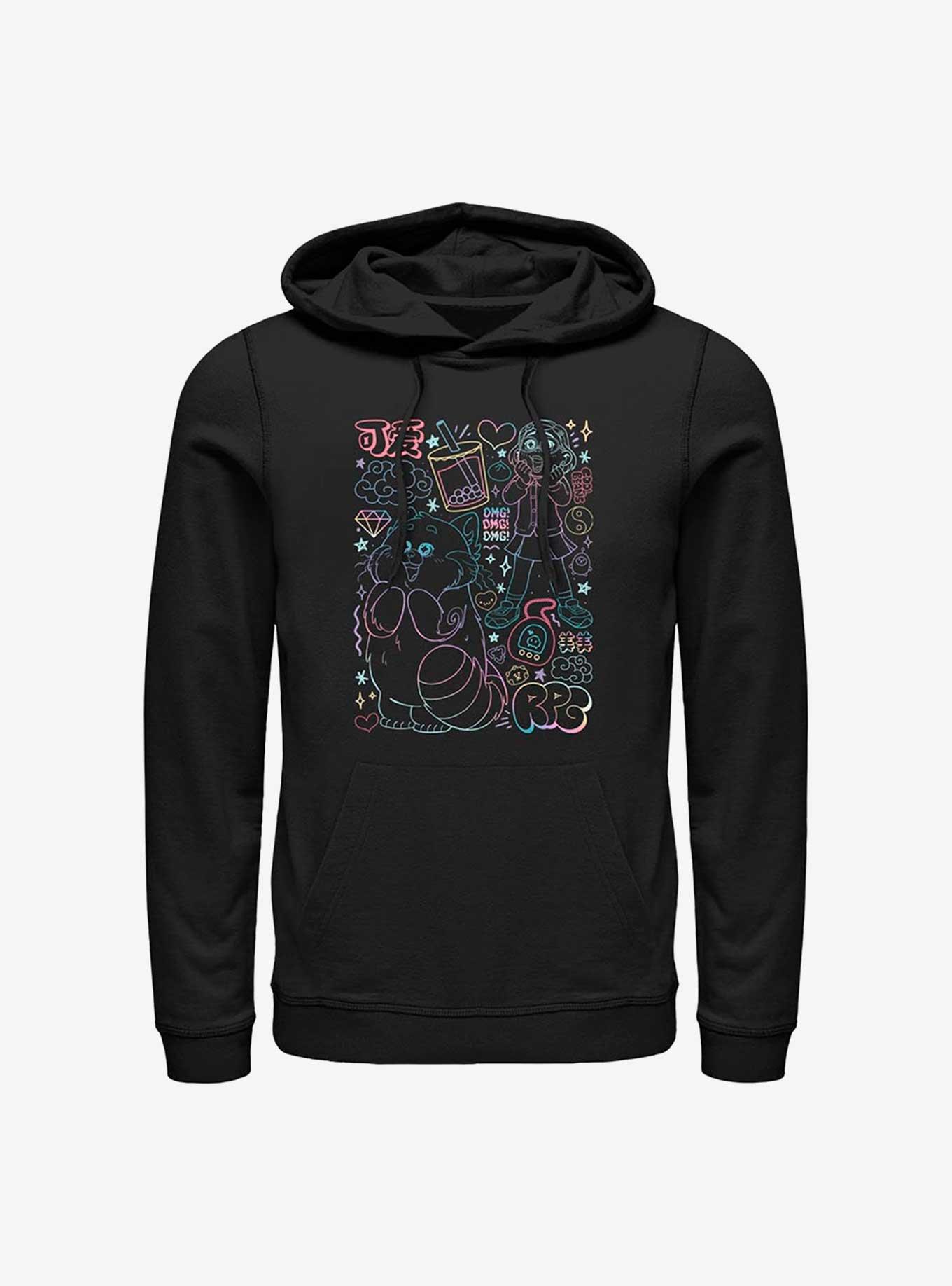 Disney Pixar Turning Red Neon Doodle Hoodie, , hi-res