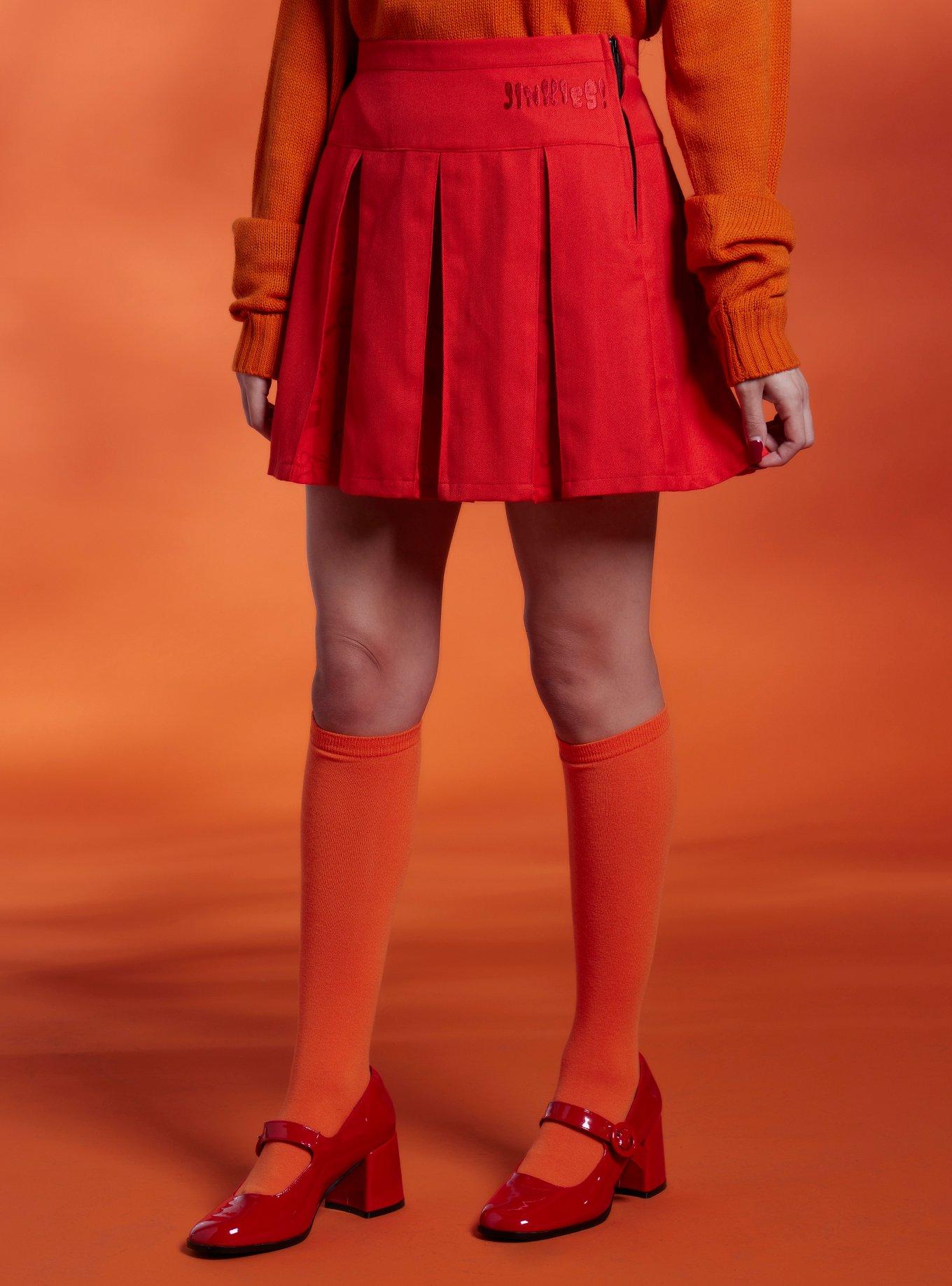Scooby-Doo! Velma Pleated Skirt, RED, hi-res