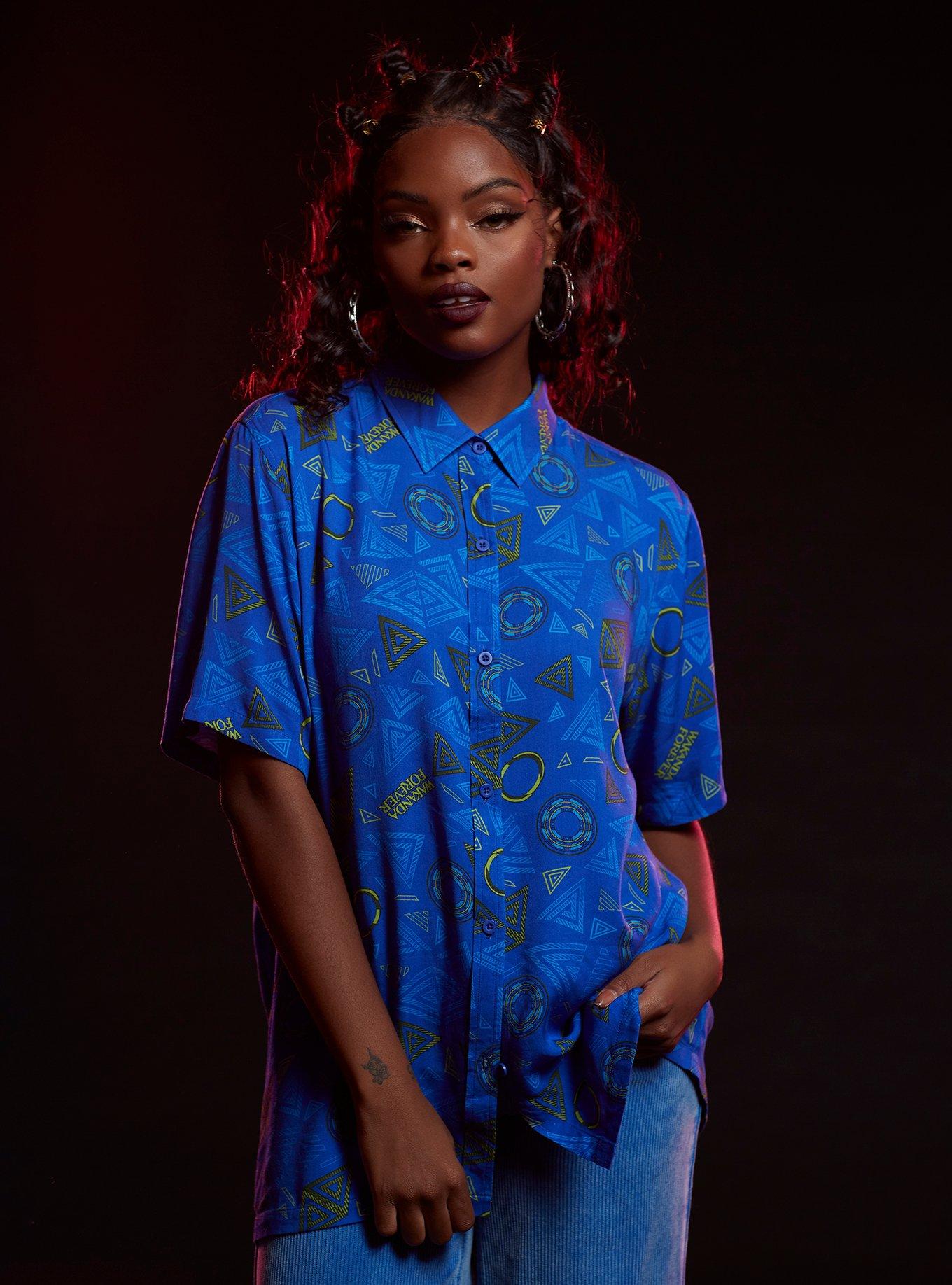 Her Universe Marvel Black Panther: Wakanda Forever Nakia Woven Button-Up, MULTI, hi-res