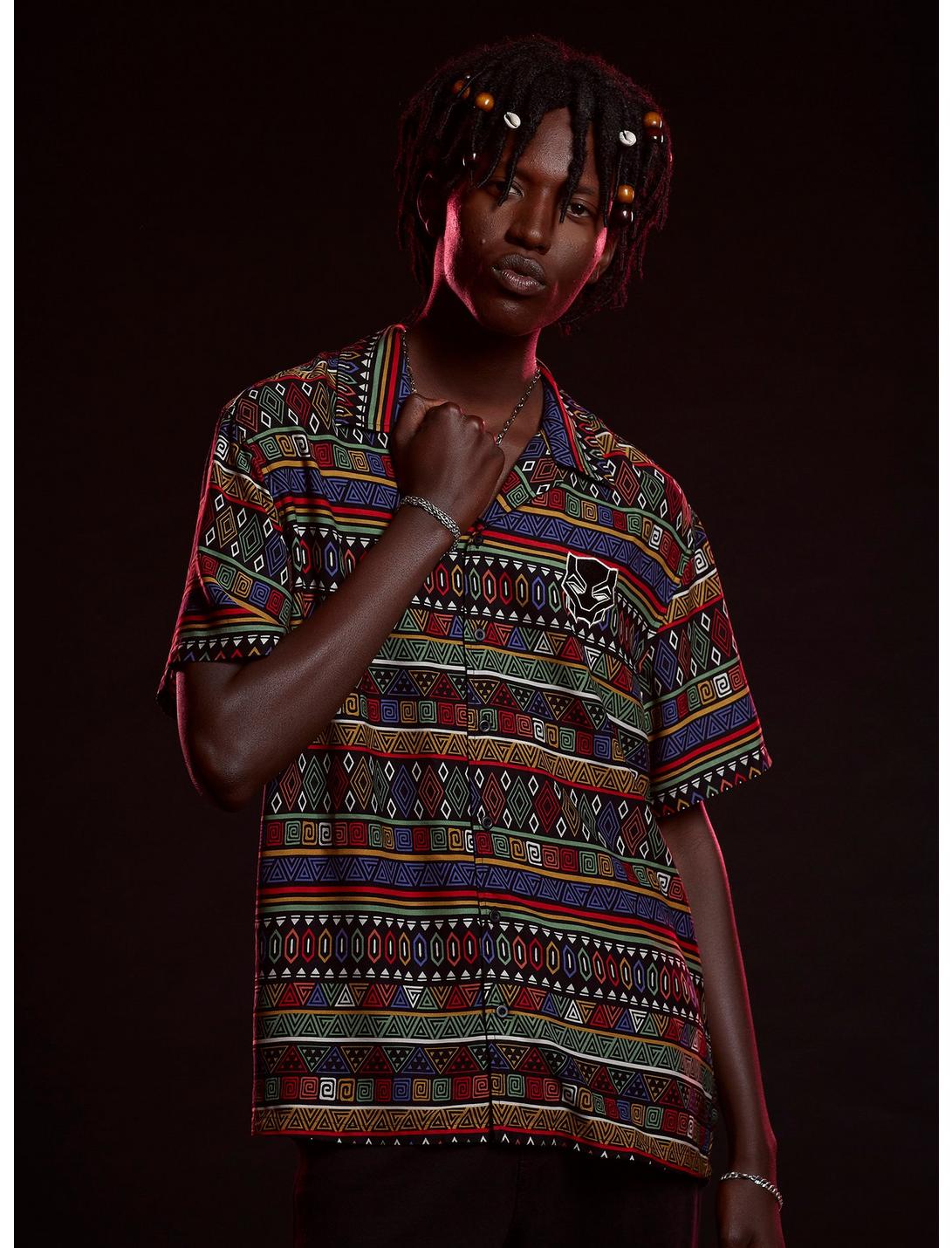 Our Universe Black Panther: Wakanda Forever Geometric Woven Button-Up, MULTI, hi-res