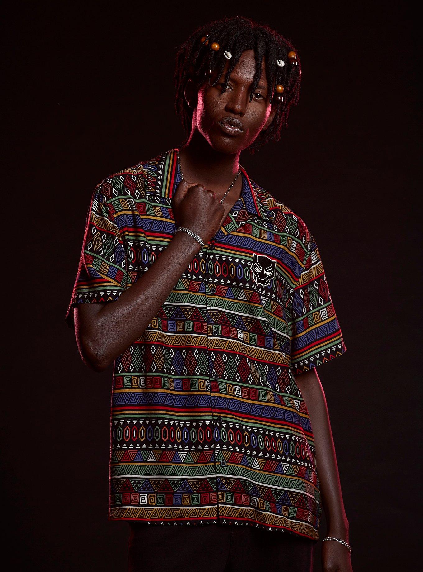 Our Universe Black Panther: Wakanda Forever Geometric Woven Button-Up, MULTI, hi-res