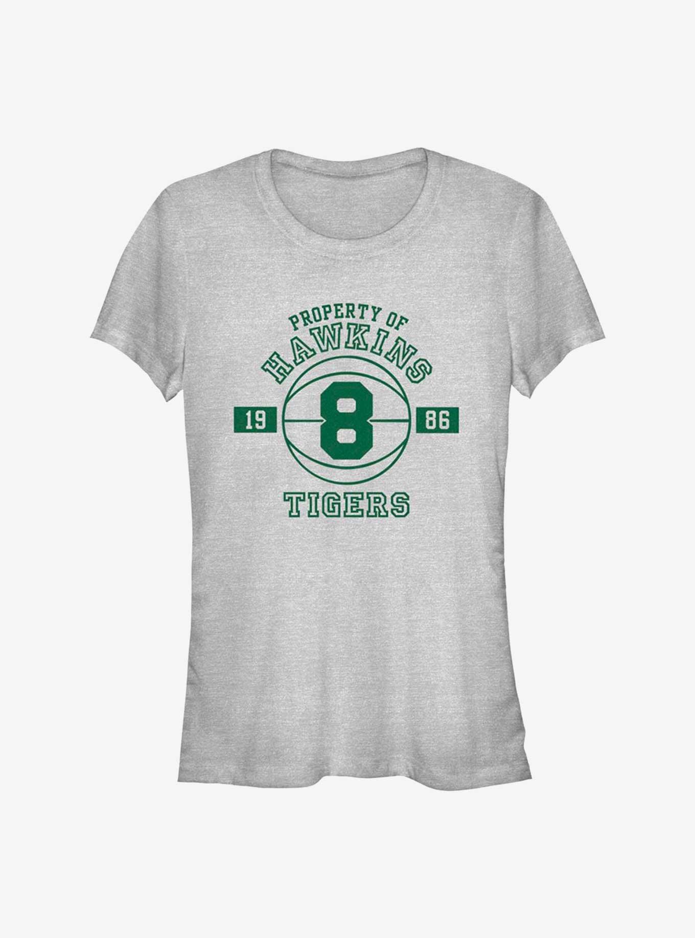 Stranger Things Property Of Hawkins Tigers Girls T-Shirt, ATH HTR, hi-res