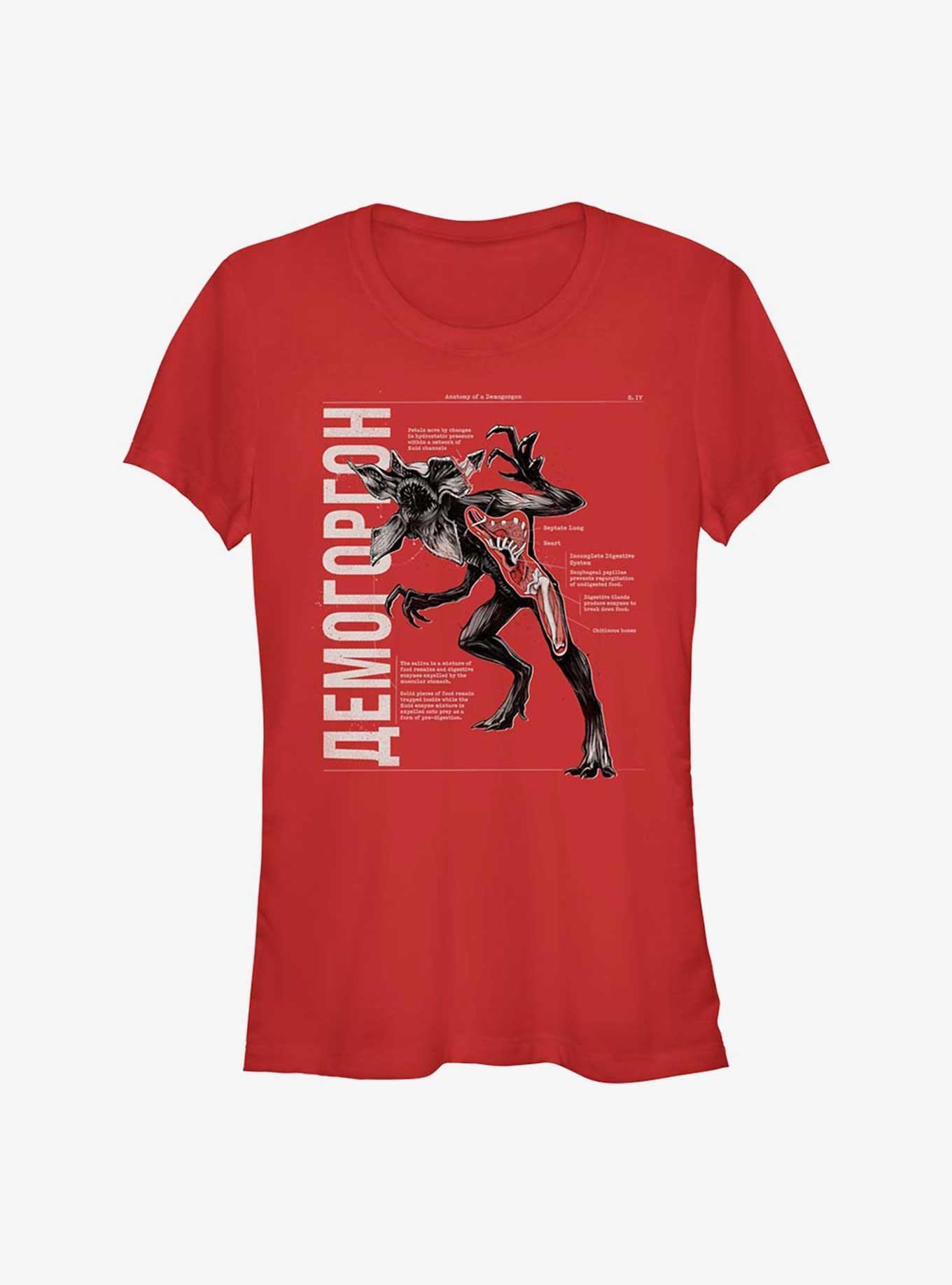Stranger Things Anatomy Girls T-Shirt, RED, hi-res