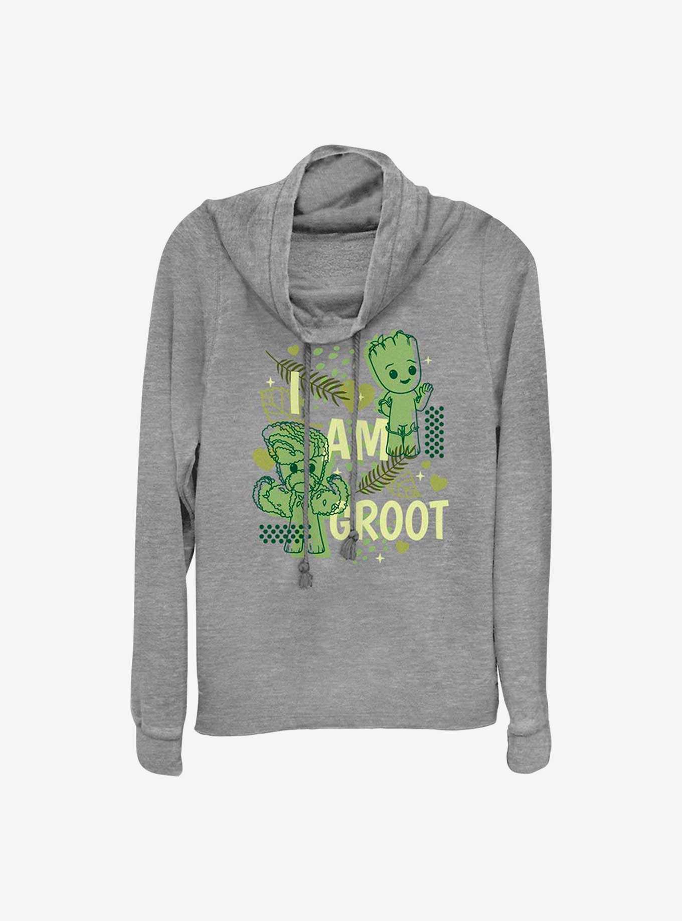 Marvel Guardians of the Galaxy Cutesy Groot Cowl Neck Long-Sleeve Top, , hi-res