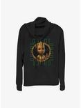 Marvel Guardians of the Galaxy Groot Focus Cowl Neck Long-Sleeve Top, BLACK, hi-res