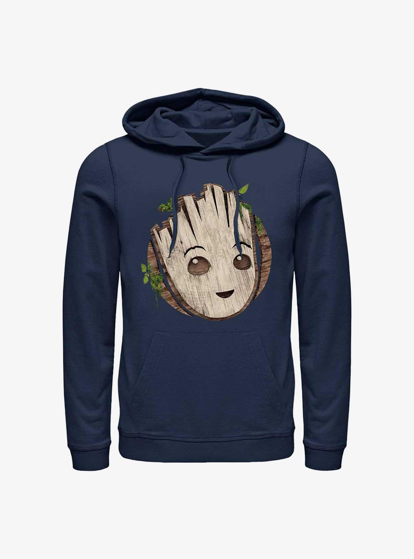 Marvel Guardians of the Galaxy Groot Head Hoodie, NAVY, hi-res
