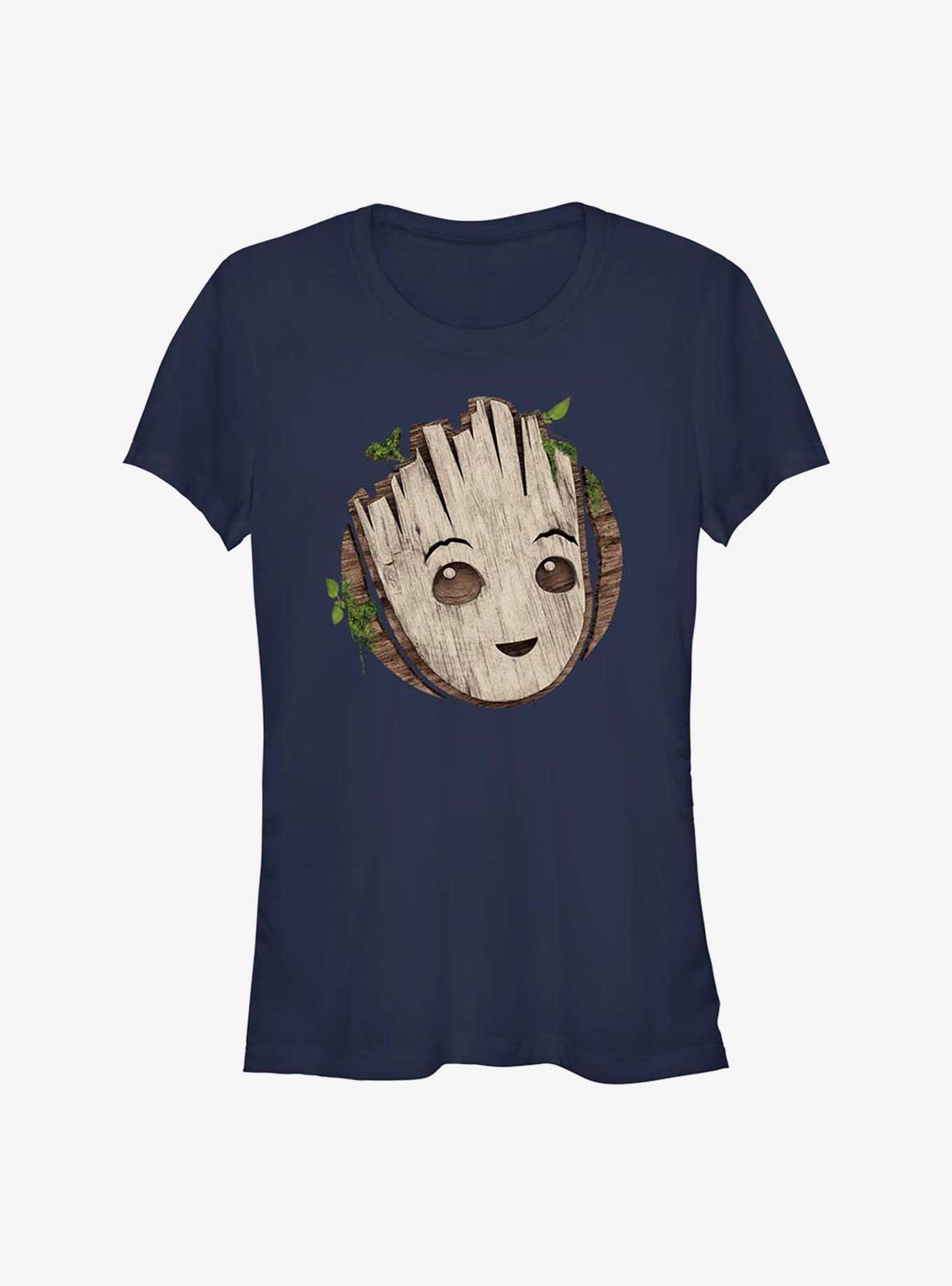 Marvel Guardians of the Galaxy Groot Head Girls T-Shirt, NAVY, hi-res