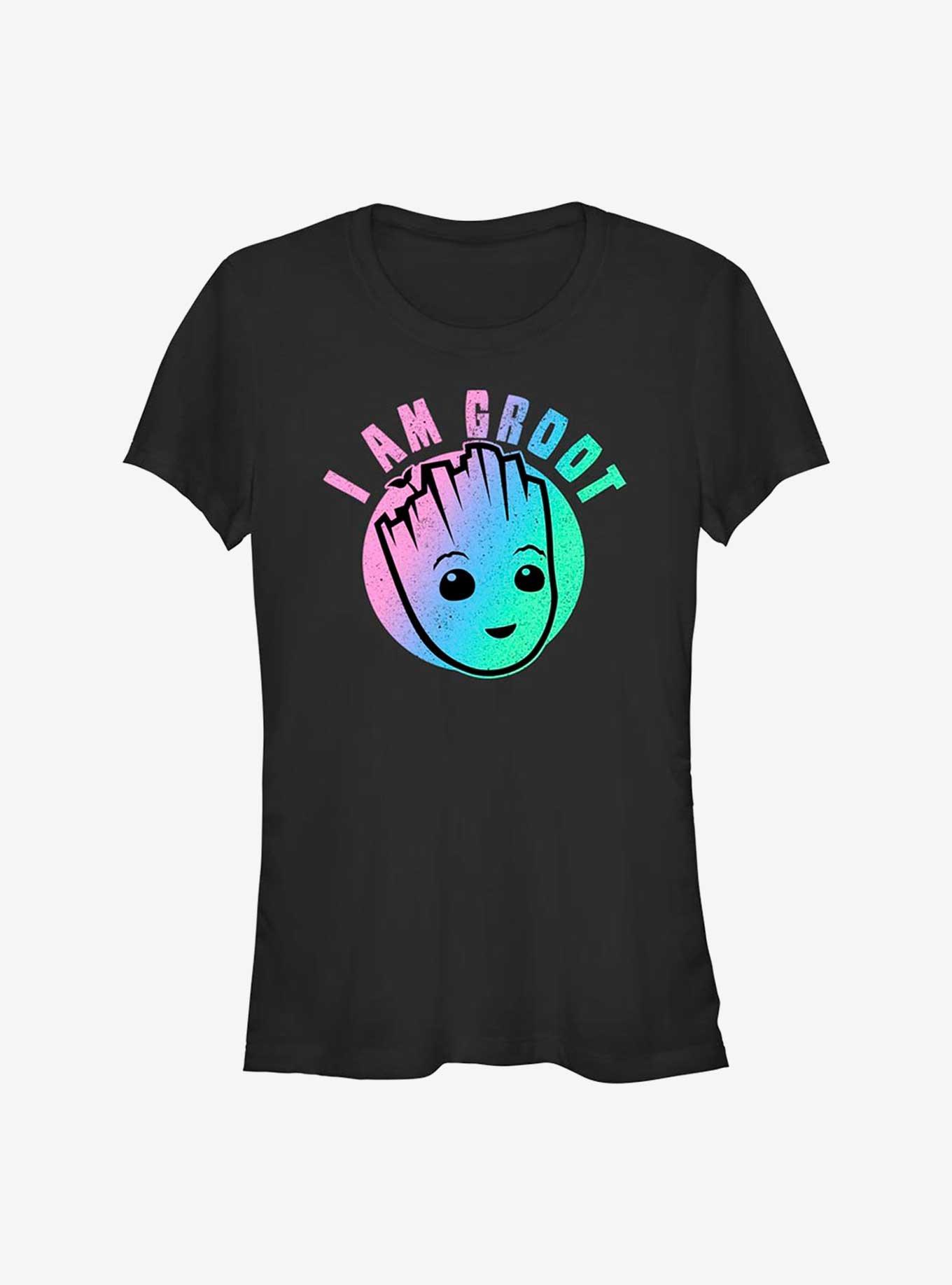 Marvel Guardians of the Galaxy Rainbow Groot Girls T-Shirt, BLACK, hi-res