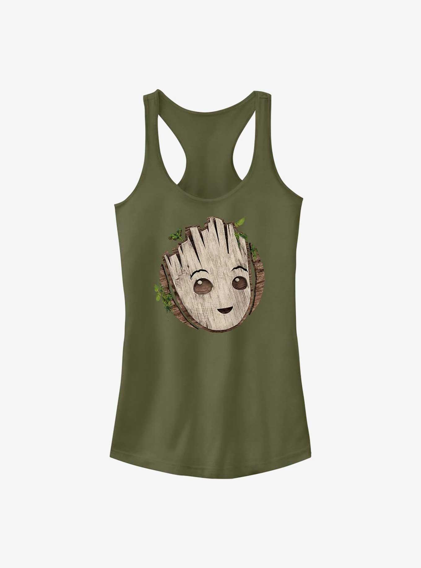 Marvel Guardians of the Galaxy Groot Head Girls Tank, MIL GRN, hi-res