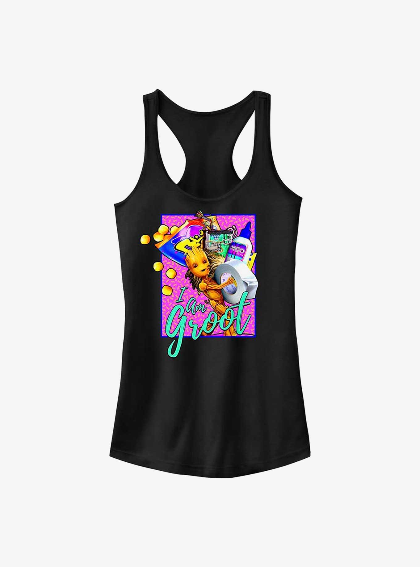 Marvel Guardians of the Galaxy Rad Groot Girls Tank, BLACK, hi-res