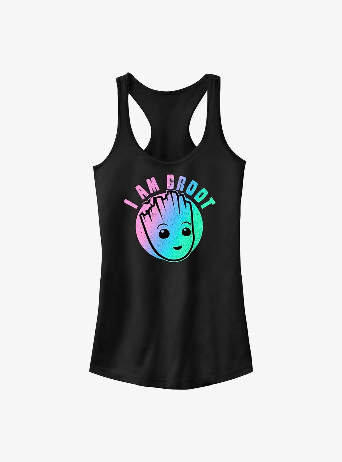 Marvel Guardians of the Galaxy Rainbow Groot Girls Tank, BLACK, hi-res