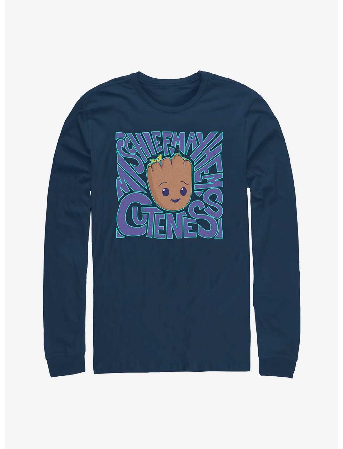 Marvel Guardians of the Galaxy Cuteness Overload Long Sleeve T-Shirt, NAVY, hi-res
