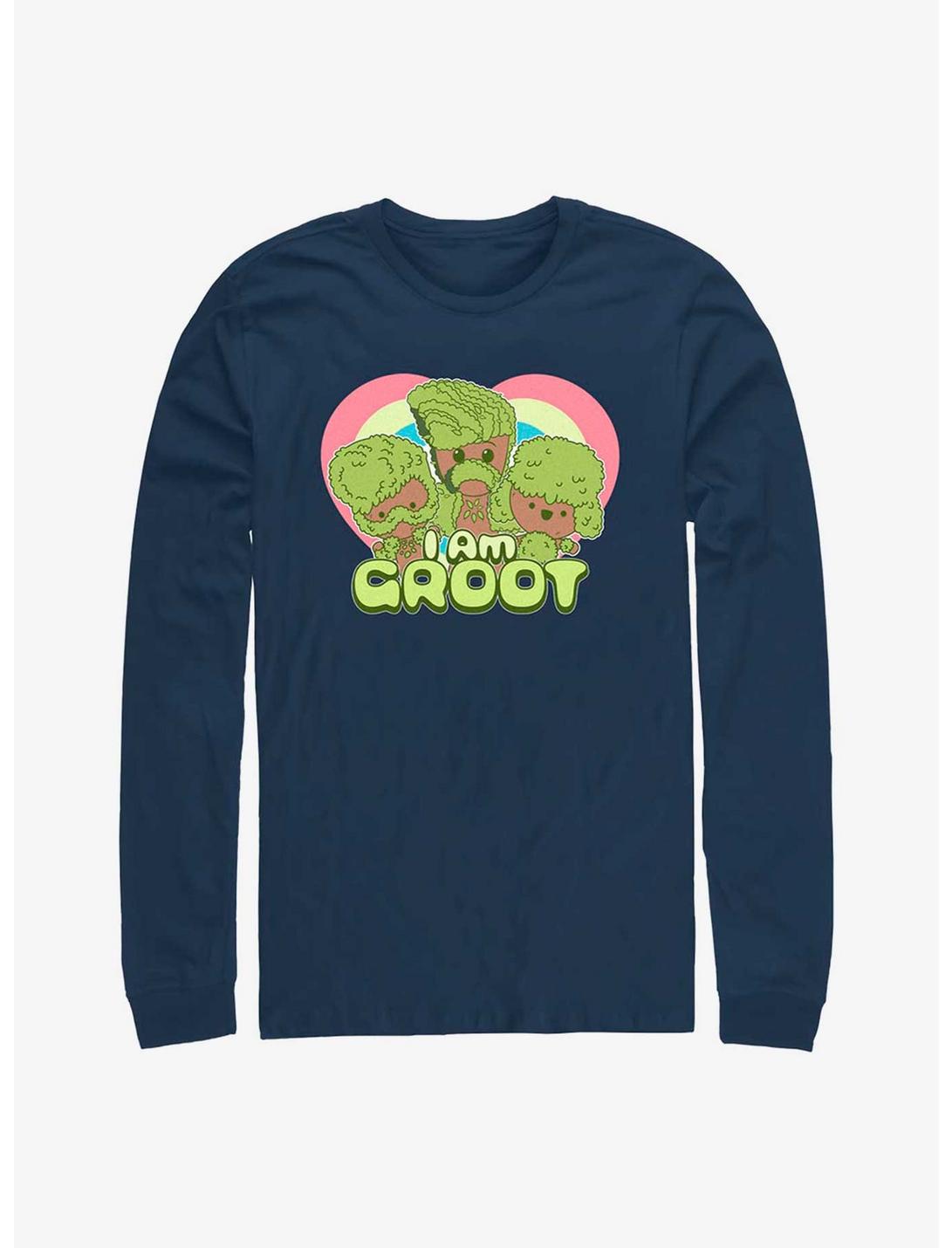 Marvel Guardians of the Galaxy Groot Hearts Long Sleeve T-Shirt, NAVY, hi-res