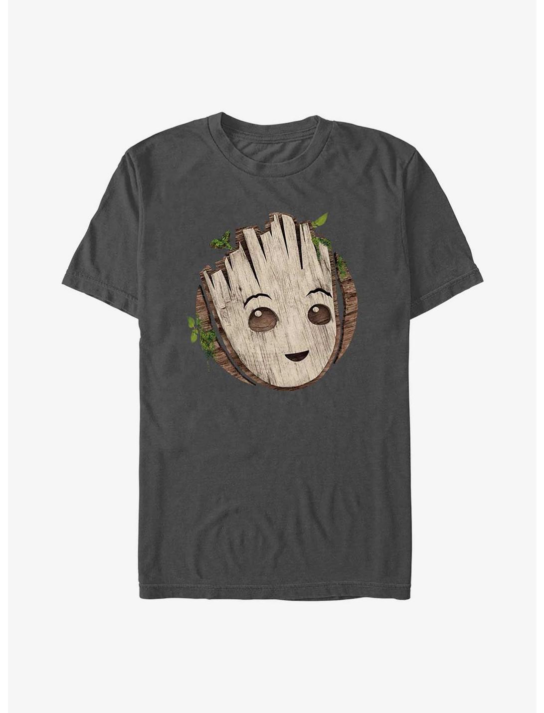 Marvel Guardians of the Galaxy Groot Head T-Shirt, CHARCOAL, hi-res