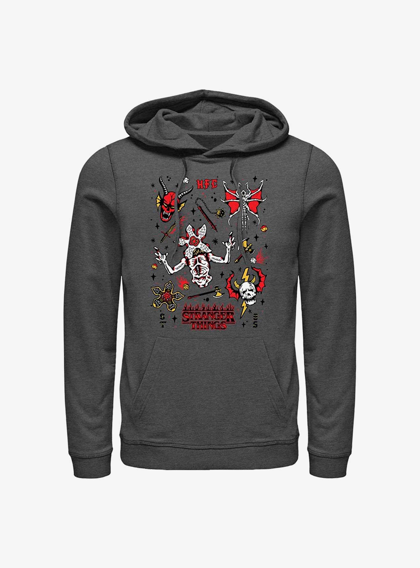 Stranger Things Hellfire Club Icons Hoodie, CHAR HTR, hi-res