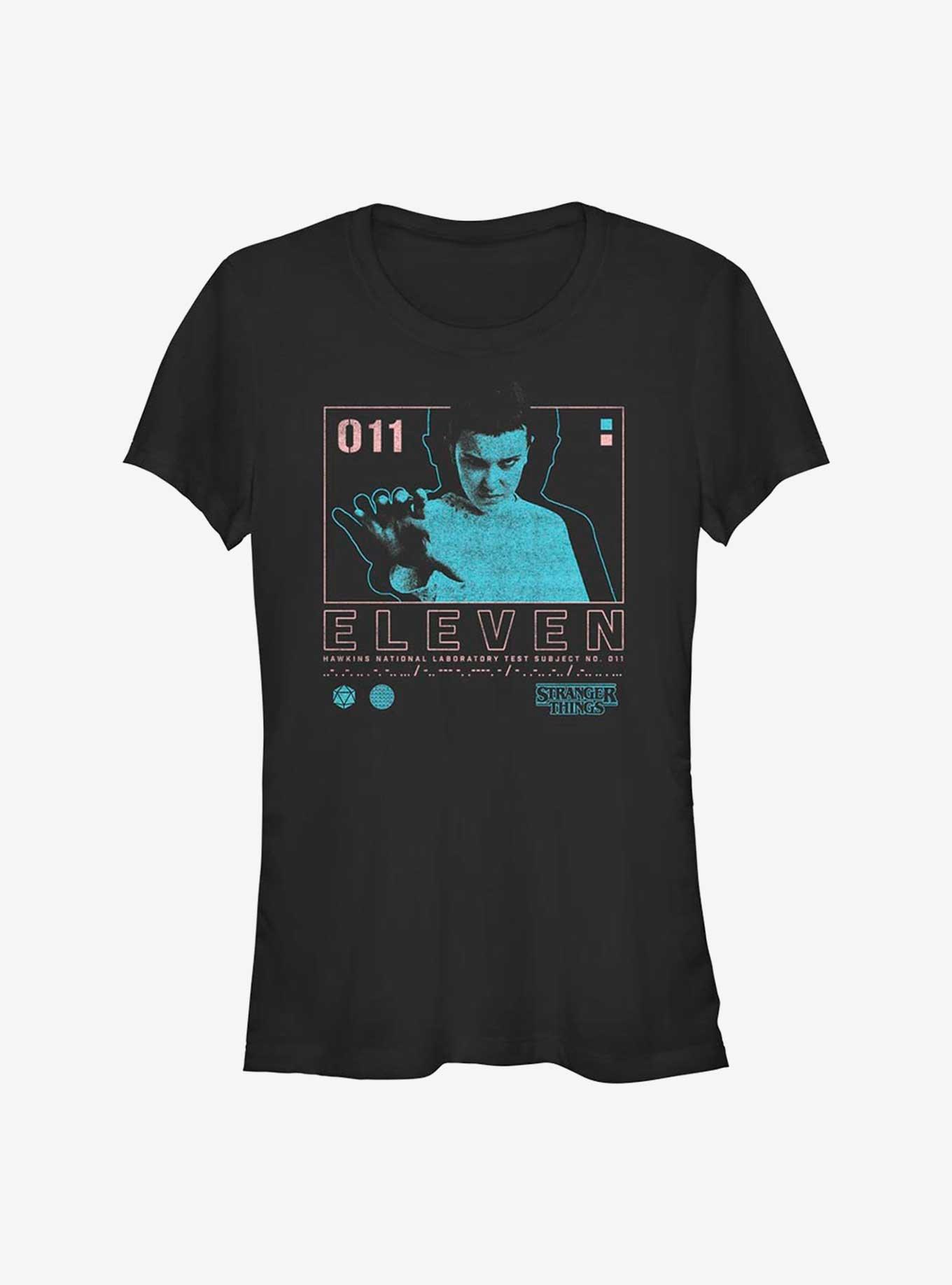 Stranger Things Eleven Infographic Girls T-Shirt, BLACK, hi-res