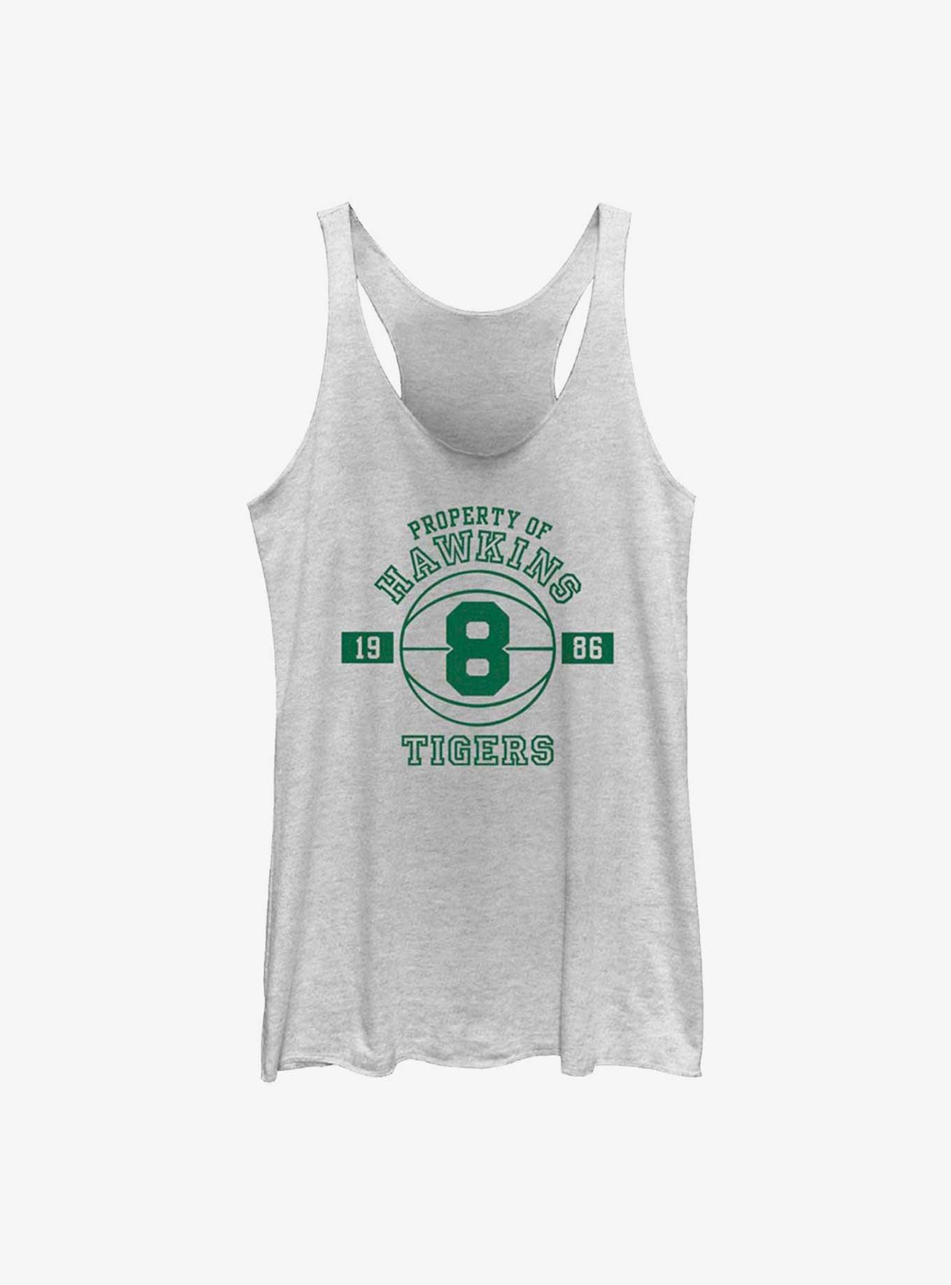 Stranger Things Property Of Hawkins Tigers Girls Tank, WHITE HTR, hi-res